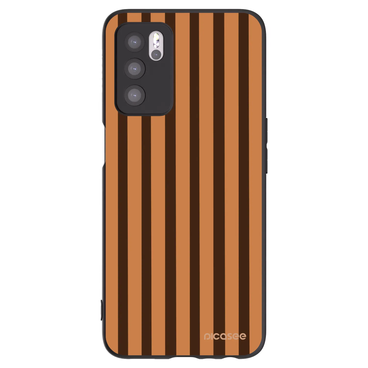 Picasee silikonski črni ovitek za OPPO A16 - Caramel lines