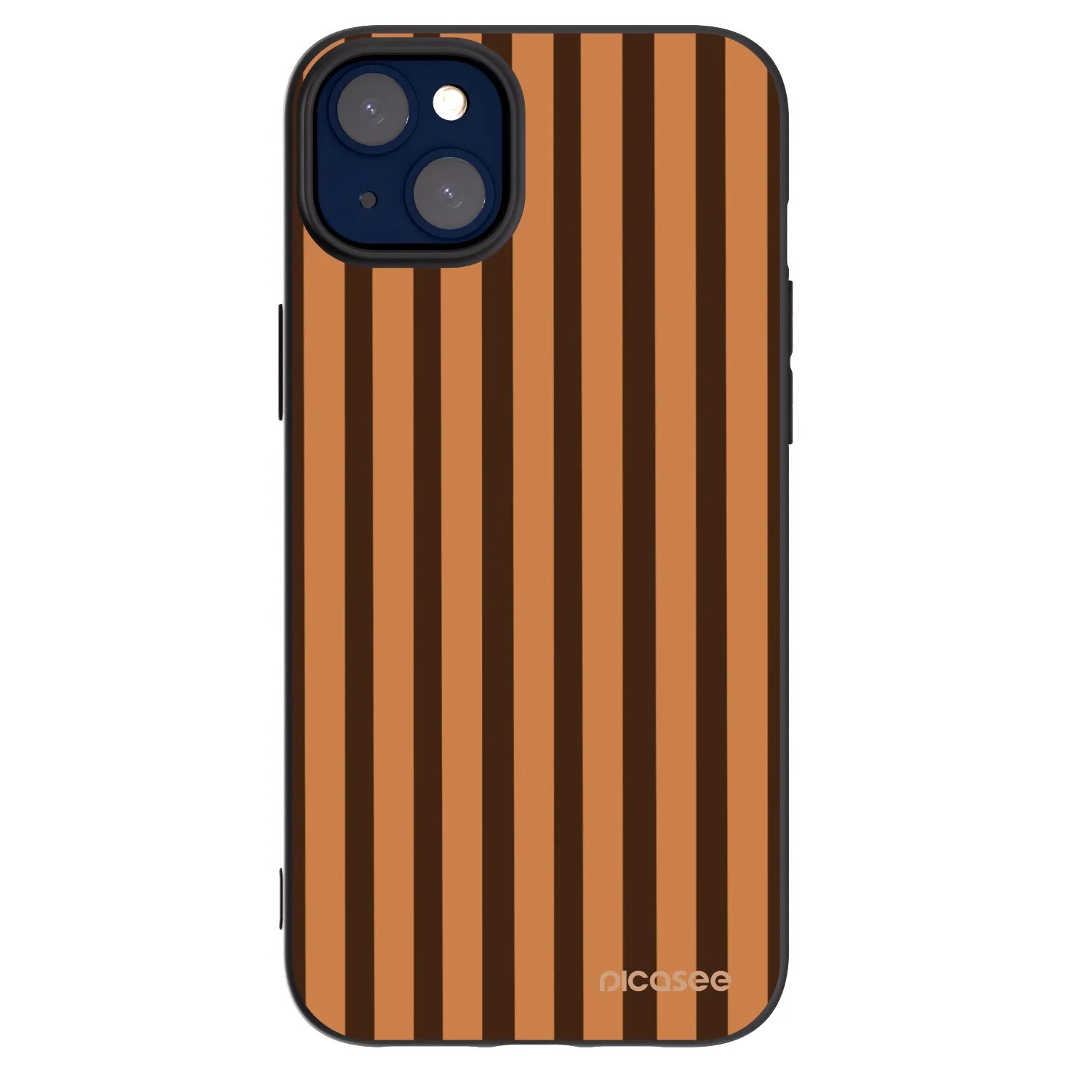 Picasee silikonski črni ovitek za Apple iPhone 14 Plus - Caramel lines