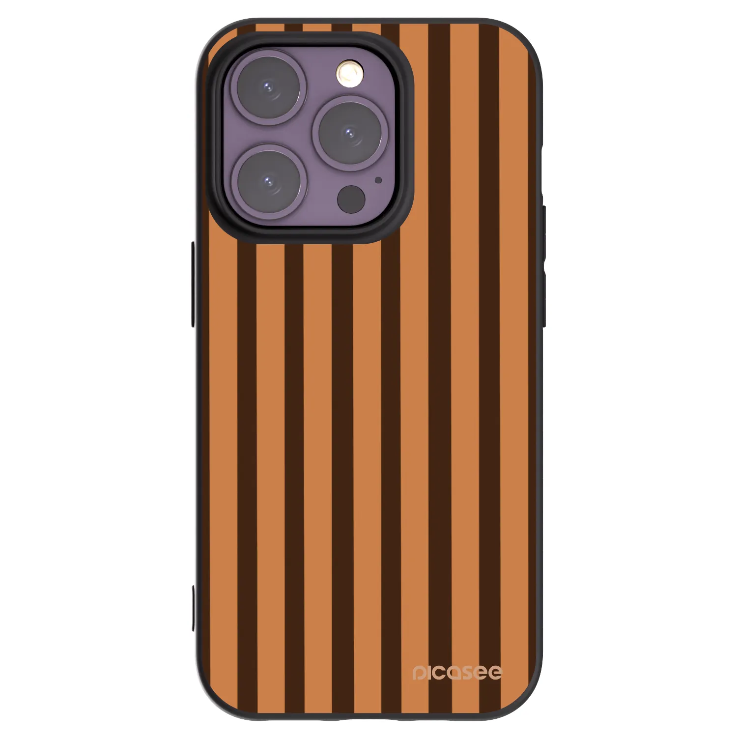 Picasee silikonski črni ovitek za Apple iPhone 14 Pro - Caramel lines