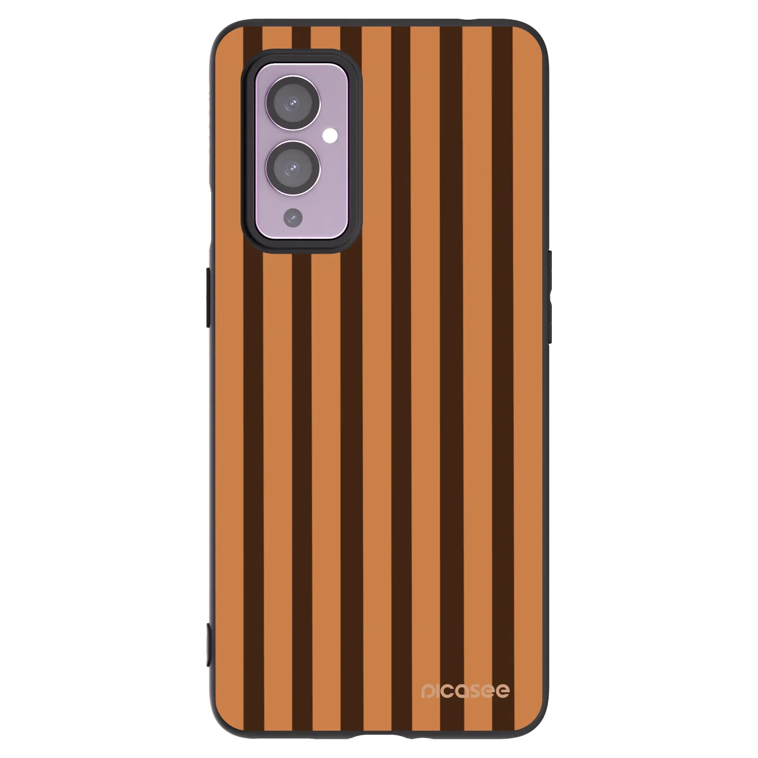 Picasee silikonski črni ovitek za OnePlus 9 - Caramel lines