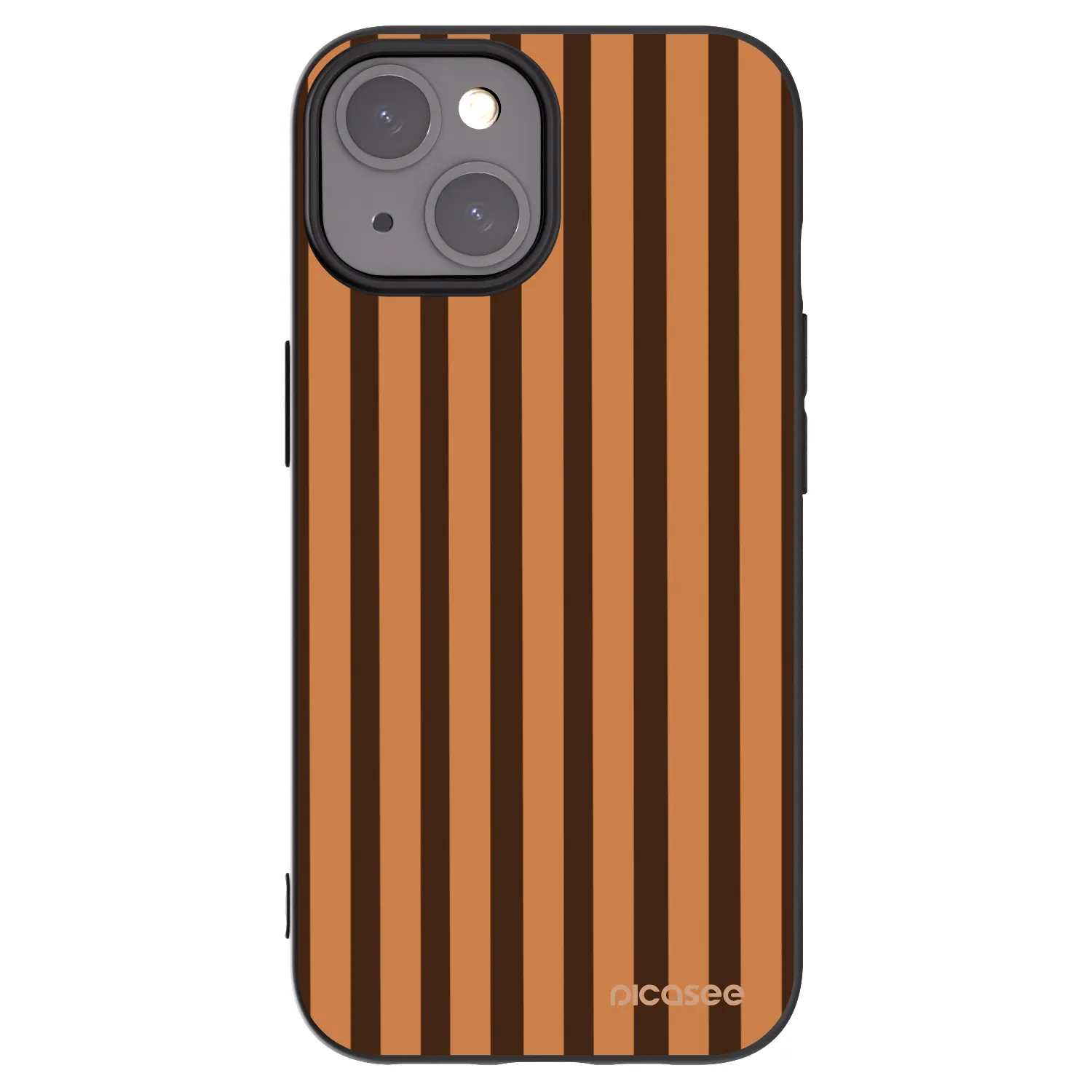 Picasee silikonski črni ovitek za Apple iPhone 15 - Caramel lines