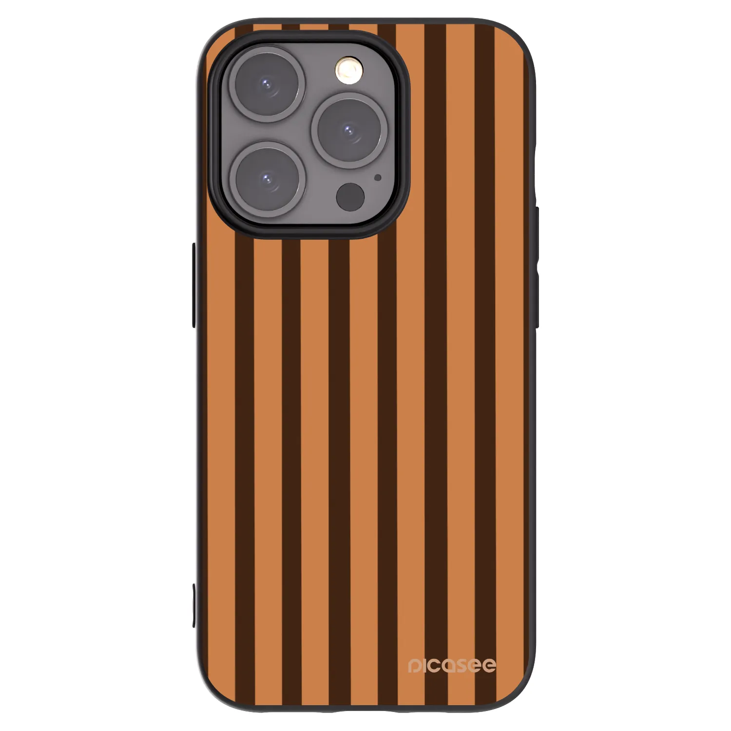 Picasee silikonski črni ovitek za Apple iPhone 15 Pro - Caramel lines