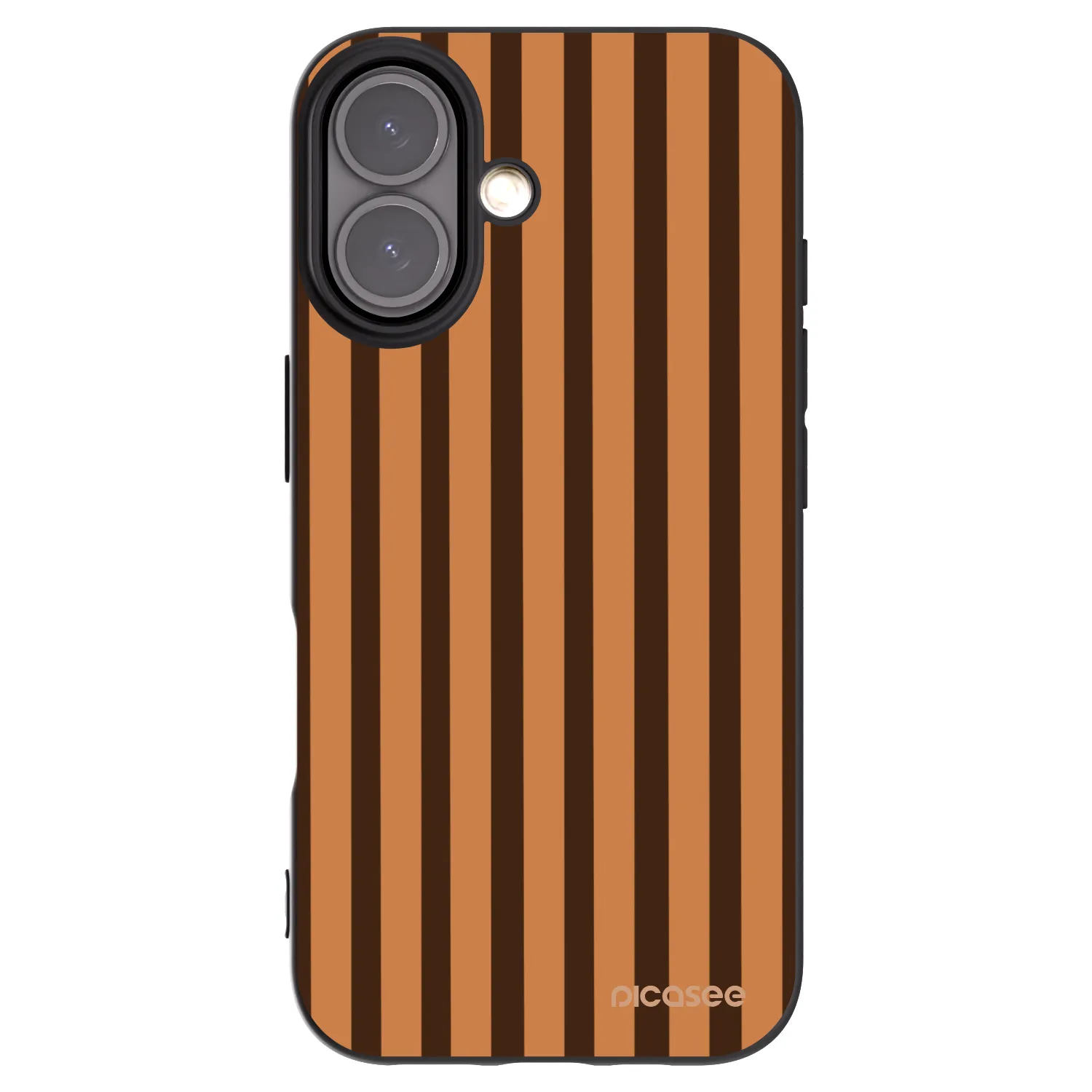 Picasee silikonski črni ovitek za Apple iPhone 16 - Caramel lines