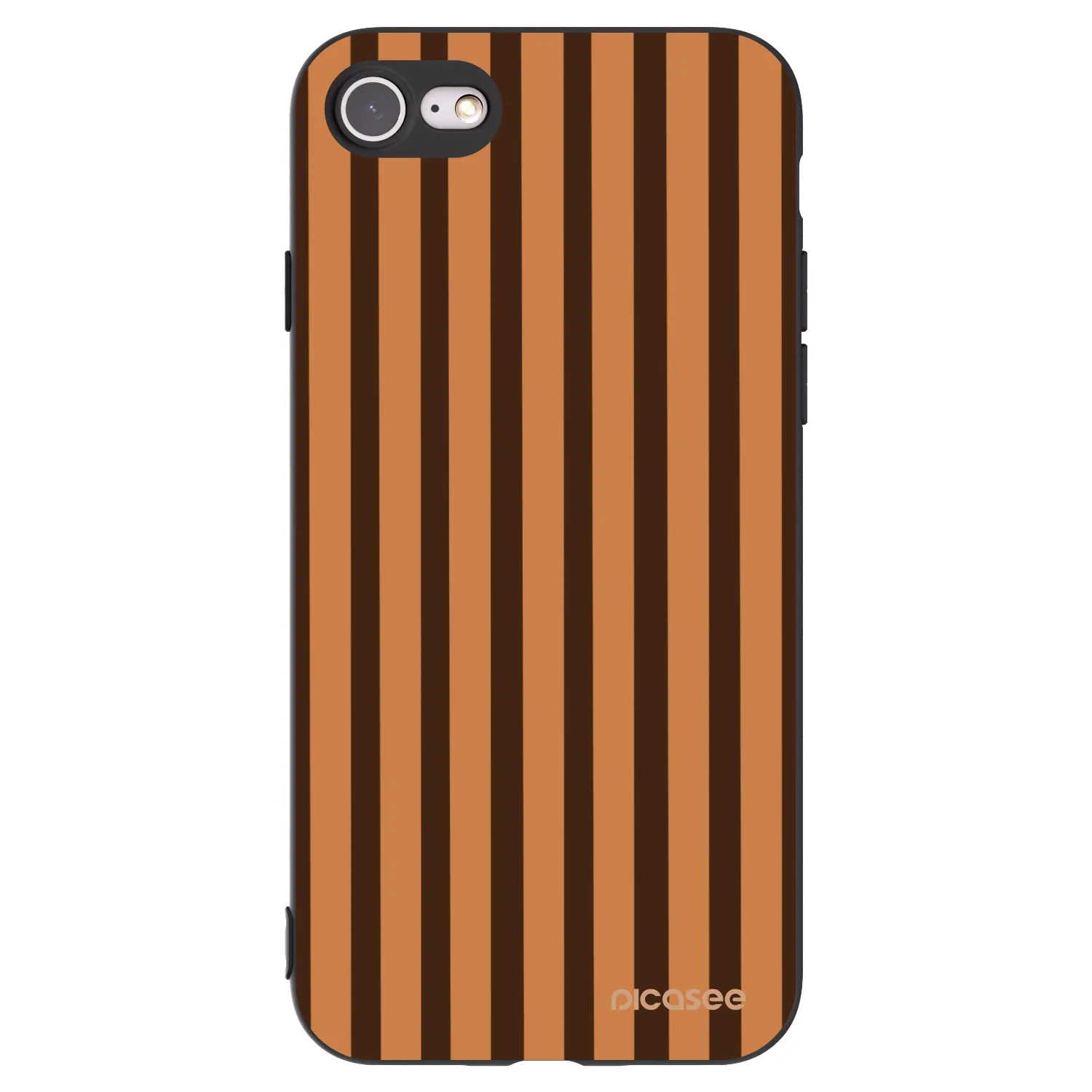 Picasee silikonski črni ovitek za Apple iPhone 8 - Caramel lines