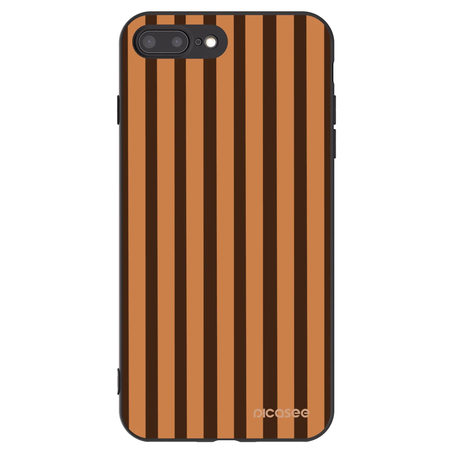 Picasee silikonski črni ovitek za Apple iPhone 8 Plus - Caramel lines