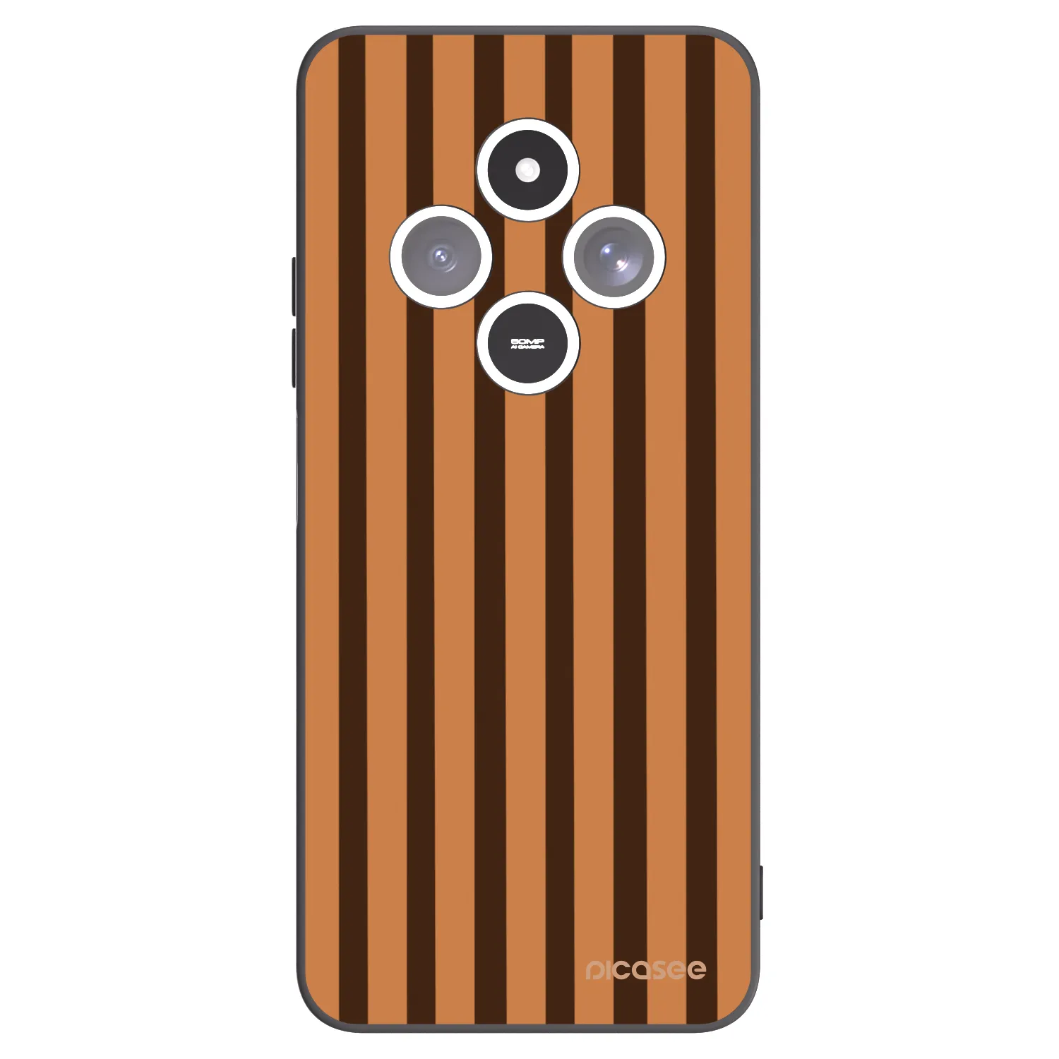 Picasee silikonski črni ovitek za Xiaomi Redmi 14C - Caramel lines