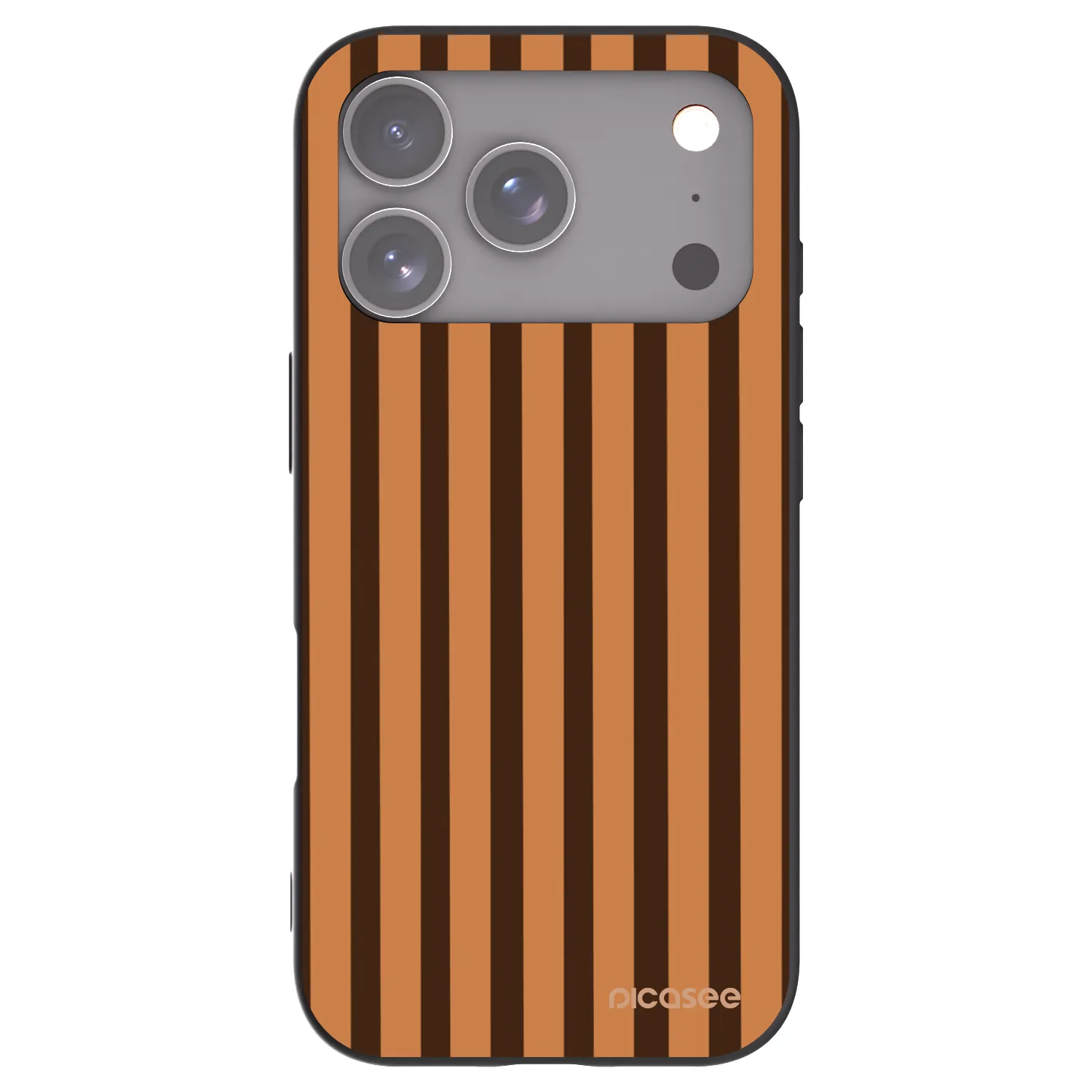 Picasee silikonski črni ovitek za Apple iPhone 17 Pro - Caramel lines