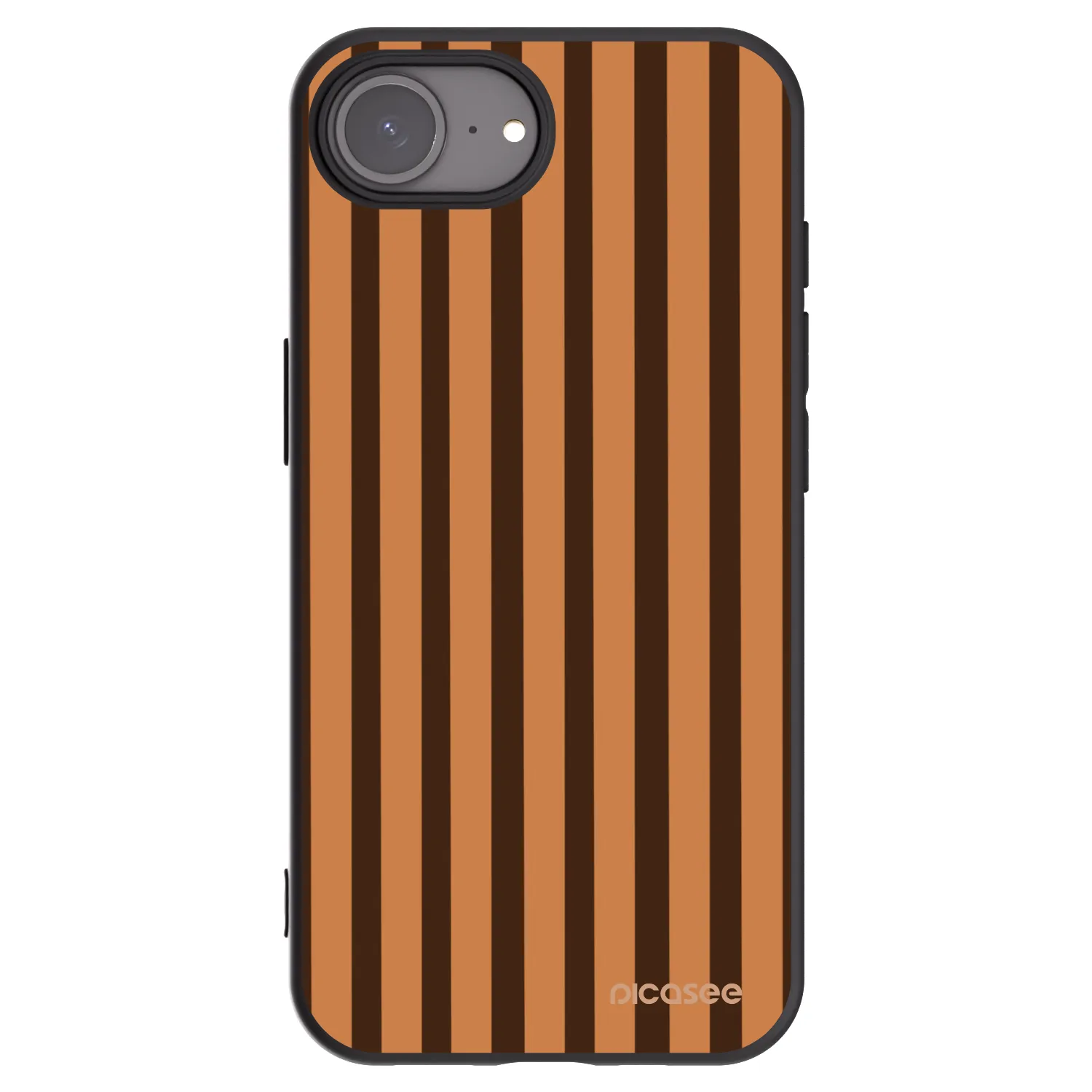 Picasee silikonski črni ovitek za Apple iPhone 17e - Caramel lines