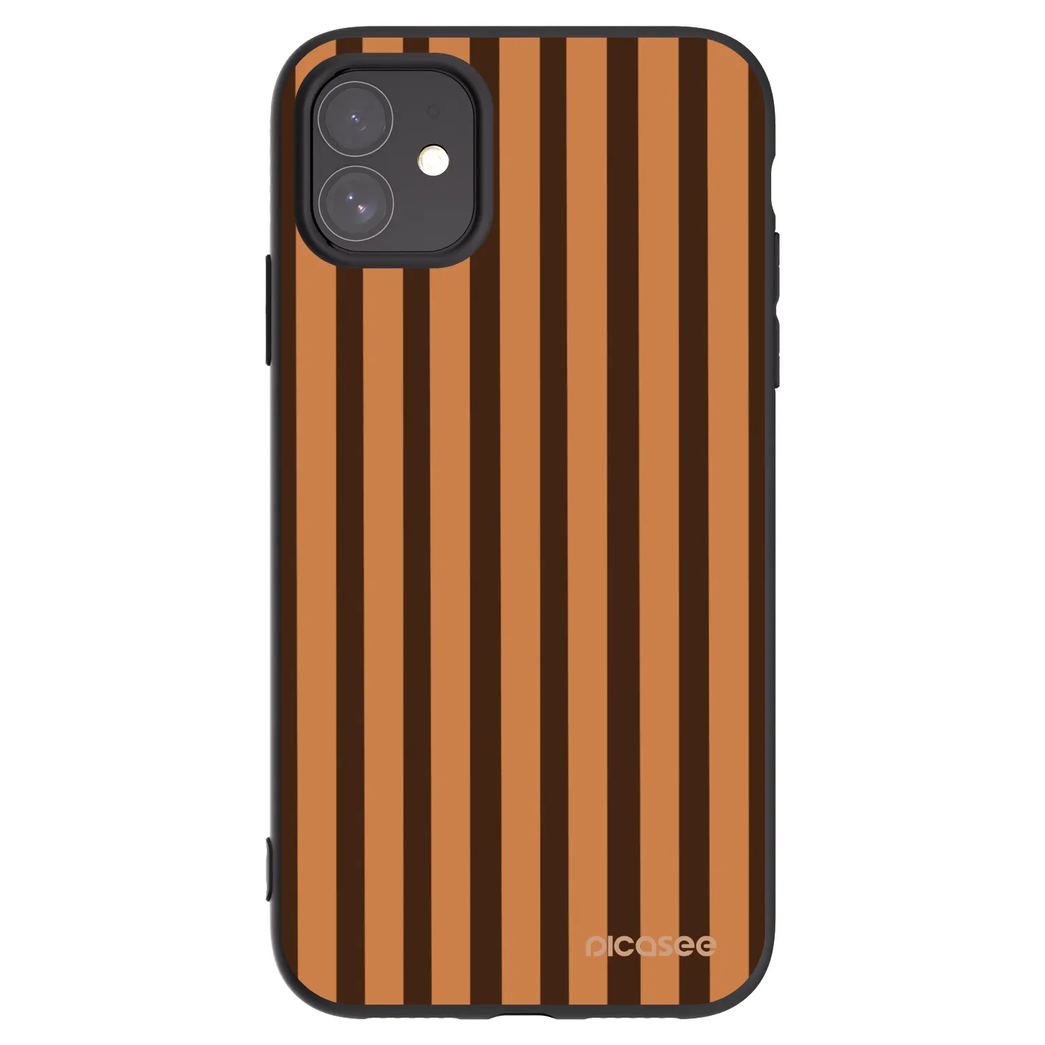 Picasee silikonski črni ovitek za Apple iPhone 11 - Caramel lines