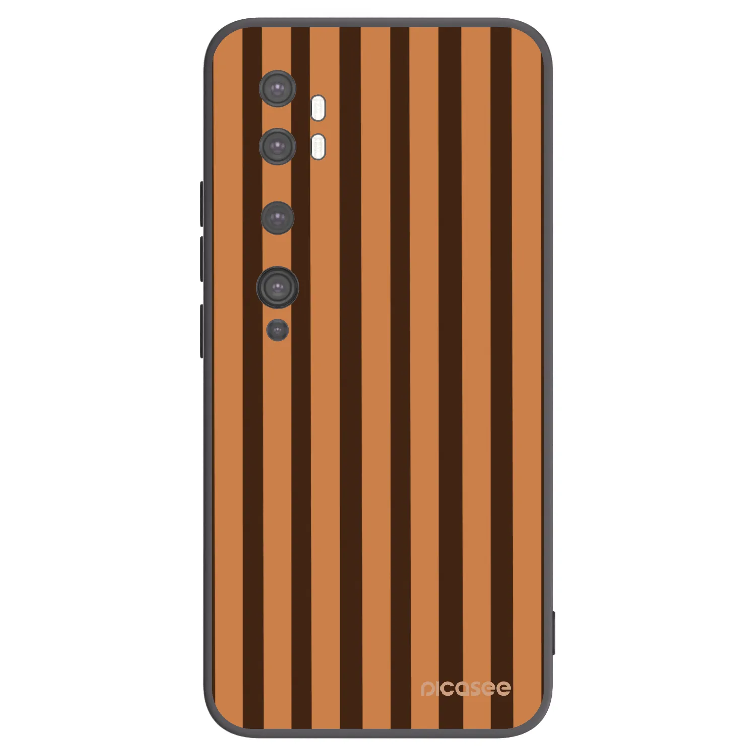 Picasee silikonski črni ovitek za Xiaomi Mi Note 10 (Pro) - Caramel lines