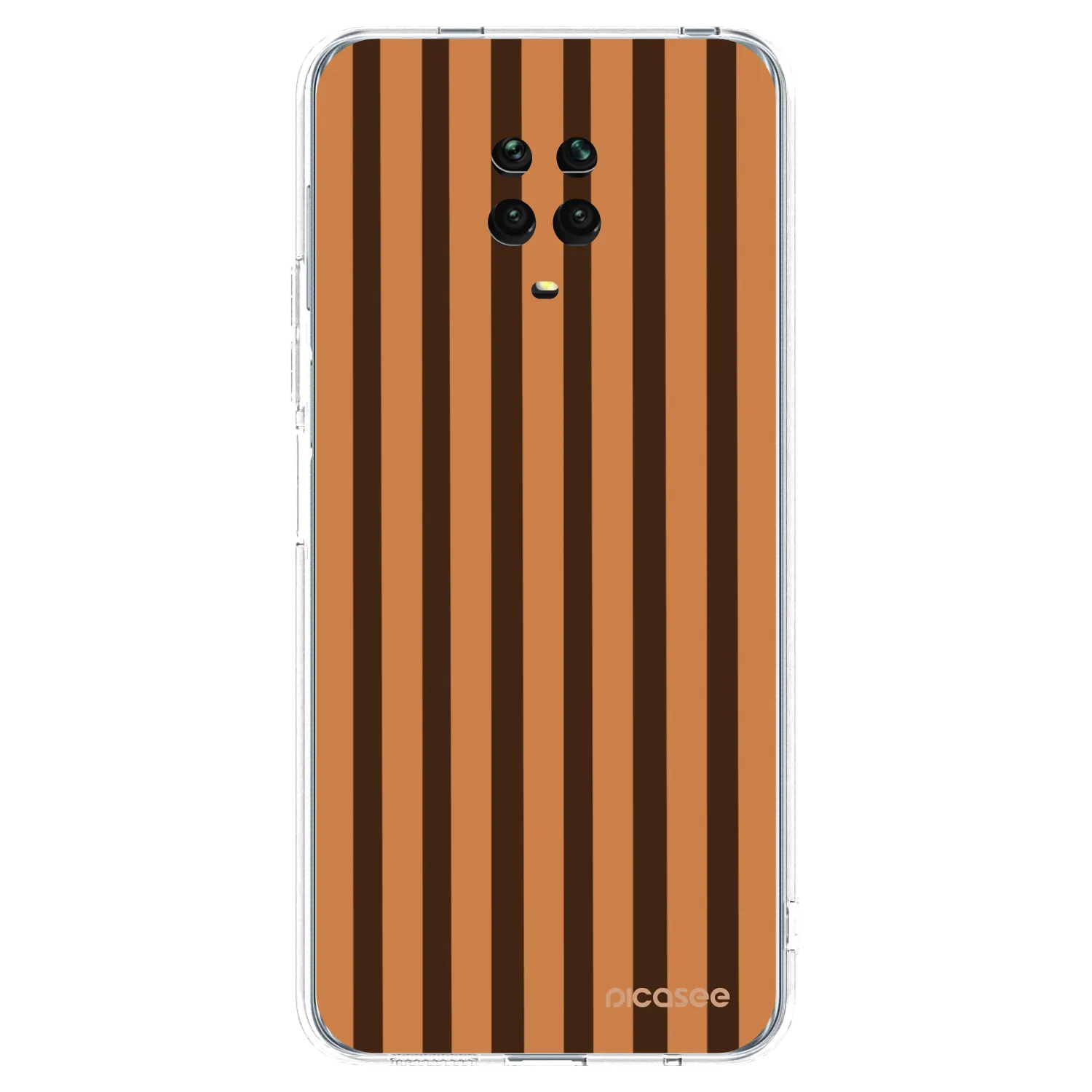 Picasee silikonski prozorni ovitek za Xiaomi Redmi Note 9 Pro - Caramel lines
