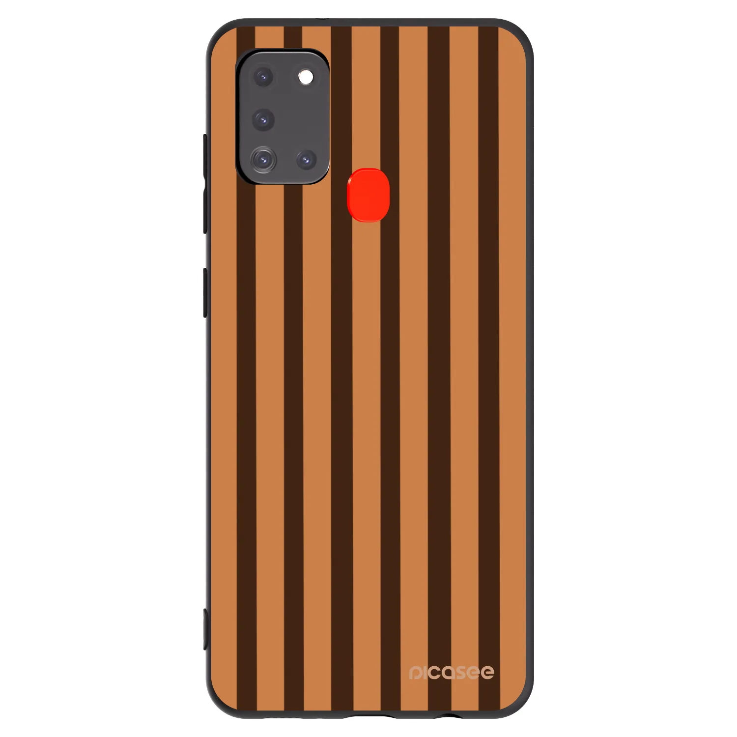 Picasee silikonski črni ovitek za Samsung Galaxy A21s - Caramel lines