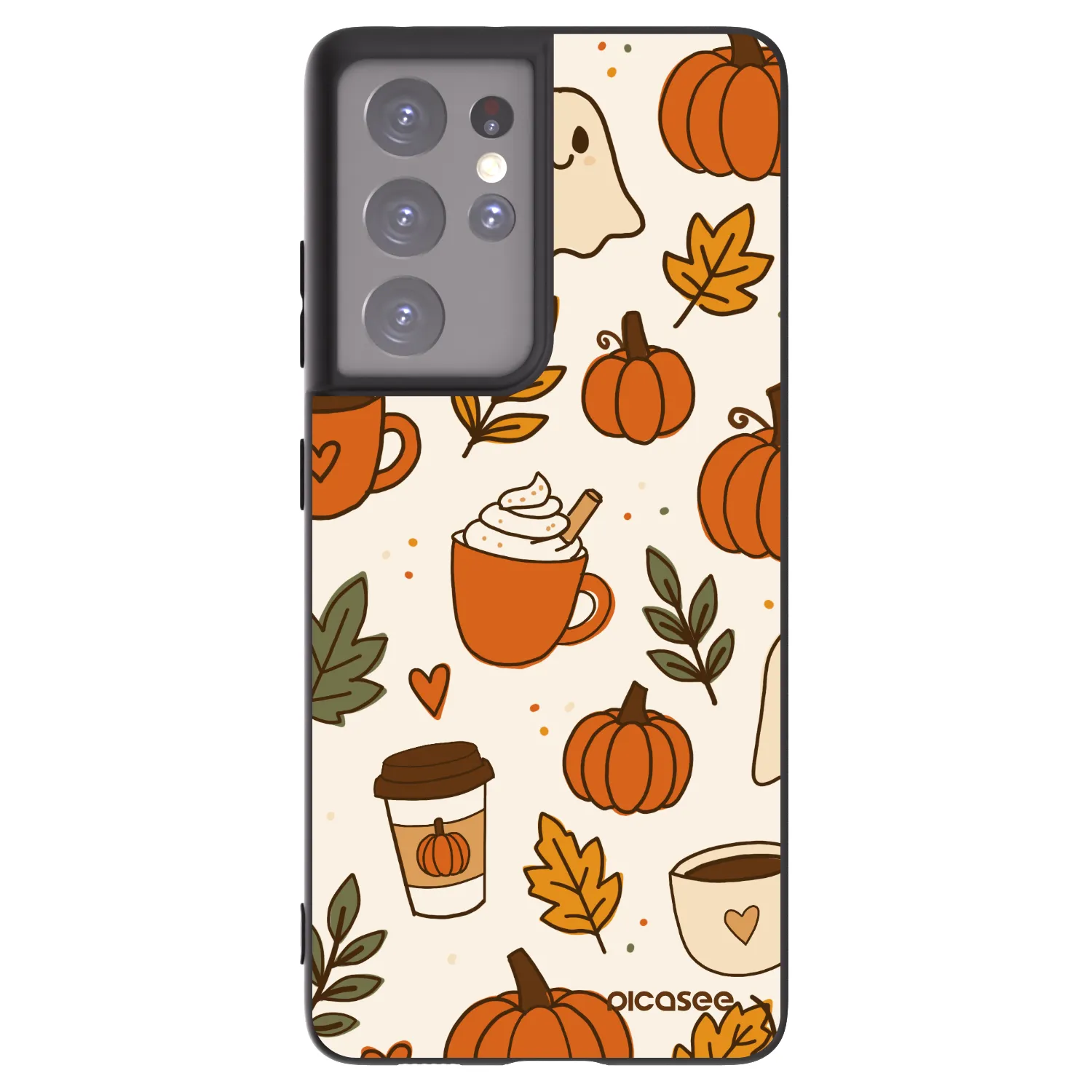 Picasee silikonski črni ovitek za Samsung Galaxy S21 Ultra 5G G998B - Fall vibes