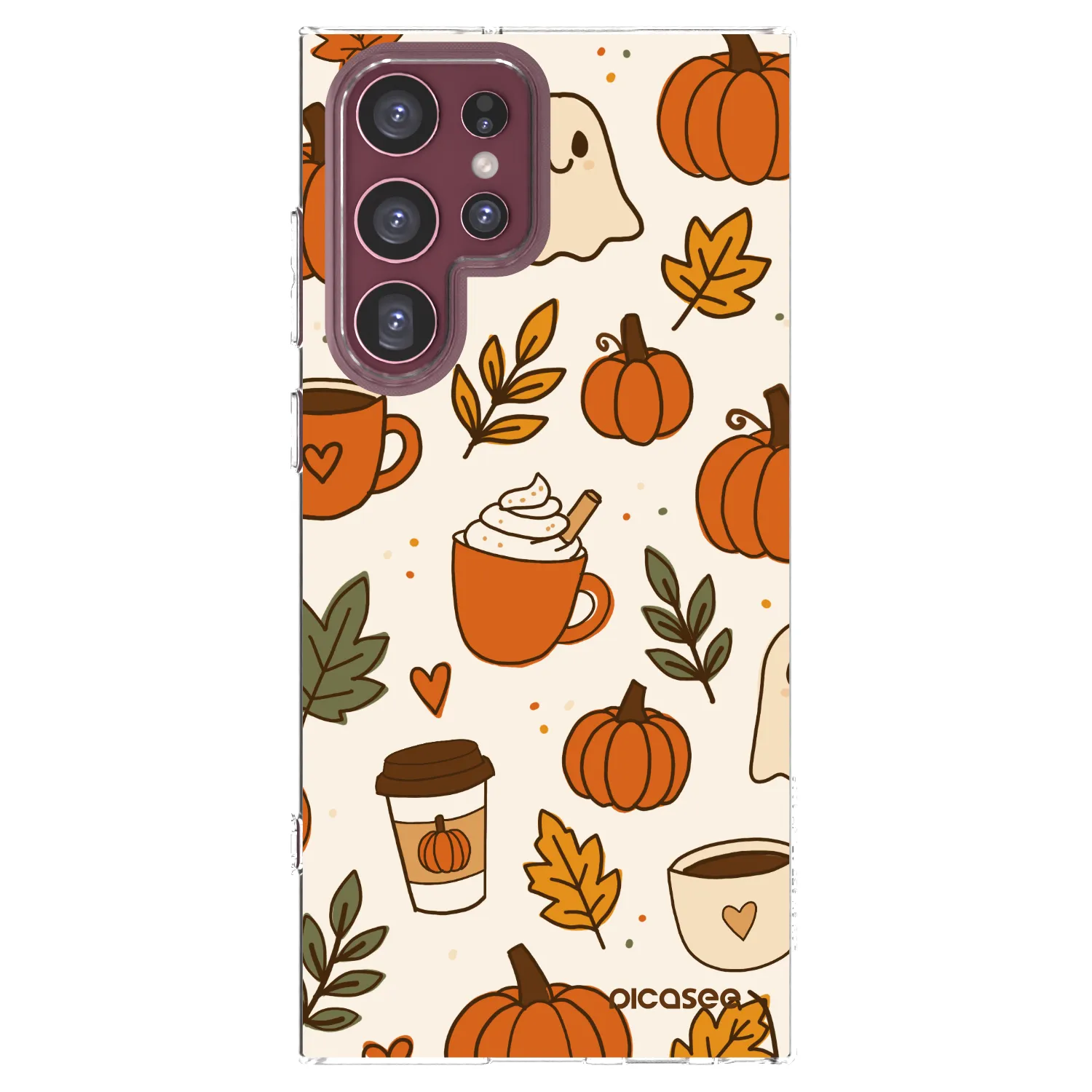 Picasee silikonski prozorni ovitek za Samsung Galaxy S22 Ultra 5G - Fall vibes