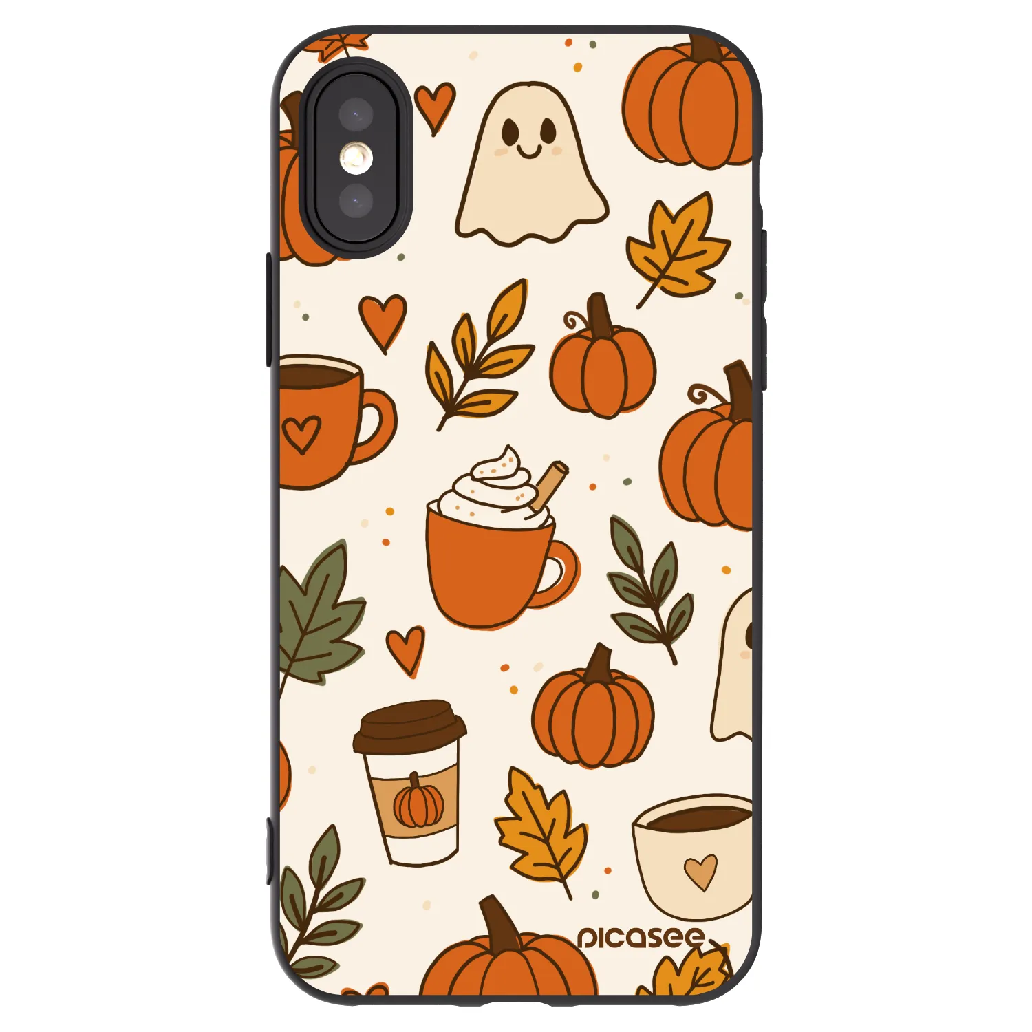 Picasee silikonski črni ovitek za Apple iPhone X/XS - Fall vibes