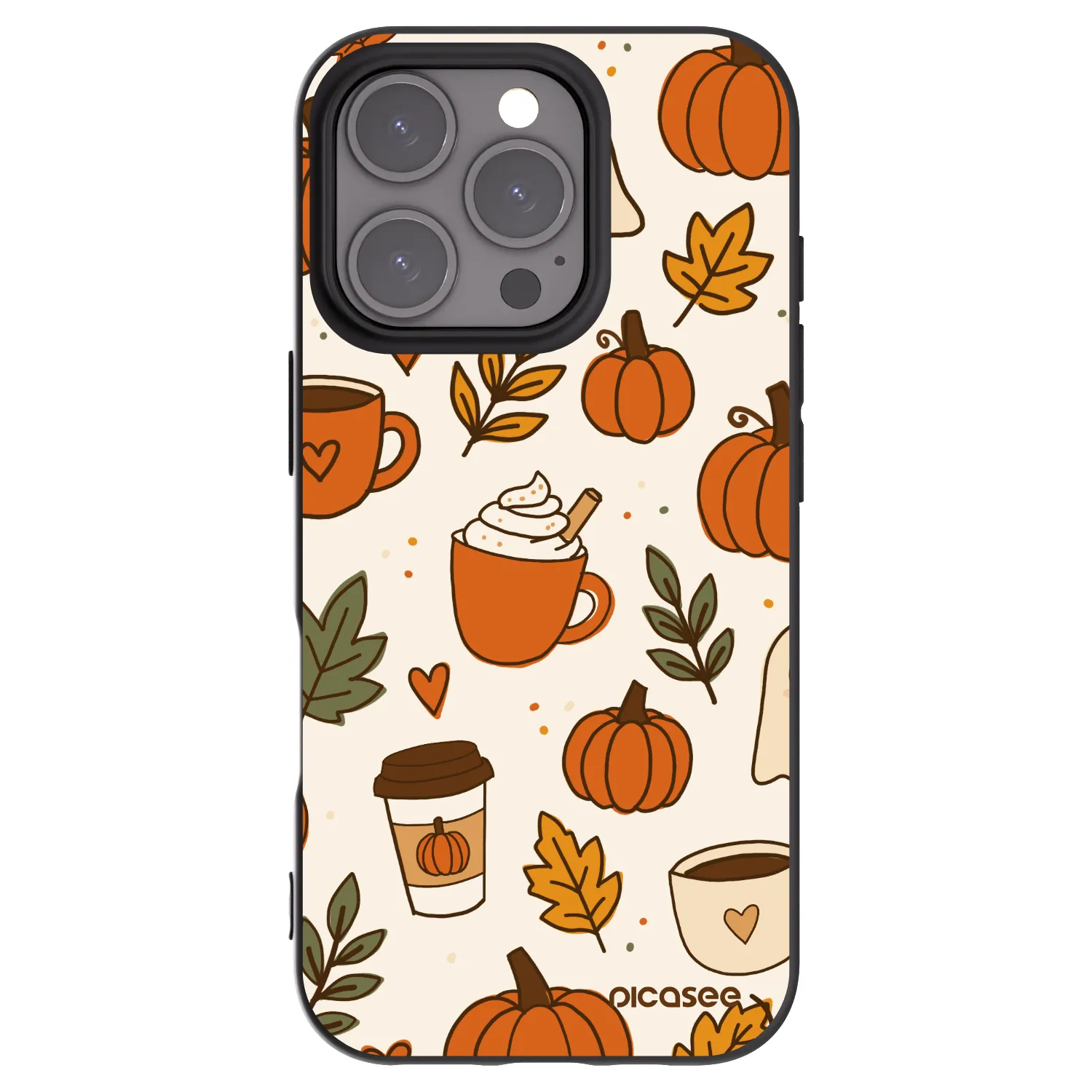Picasee silikonski črni ovitek za Apple iPhone 16 Pro - Fall vibes