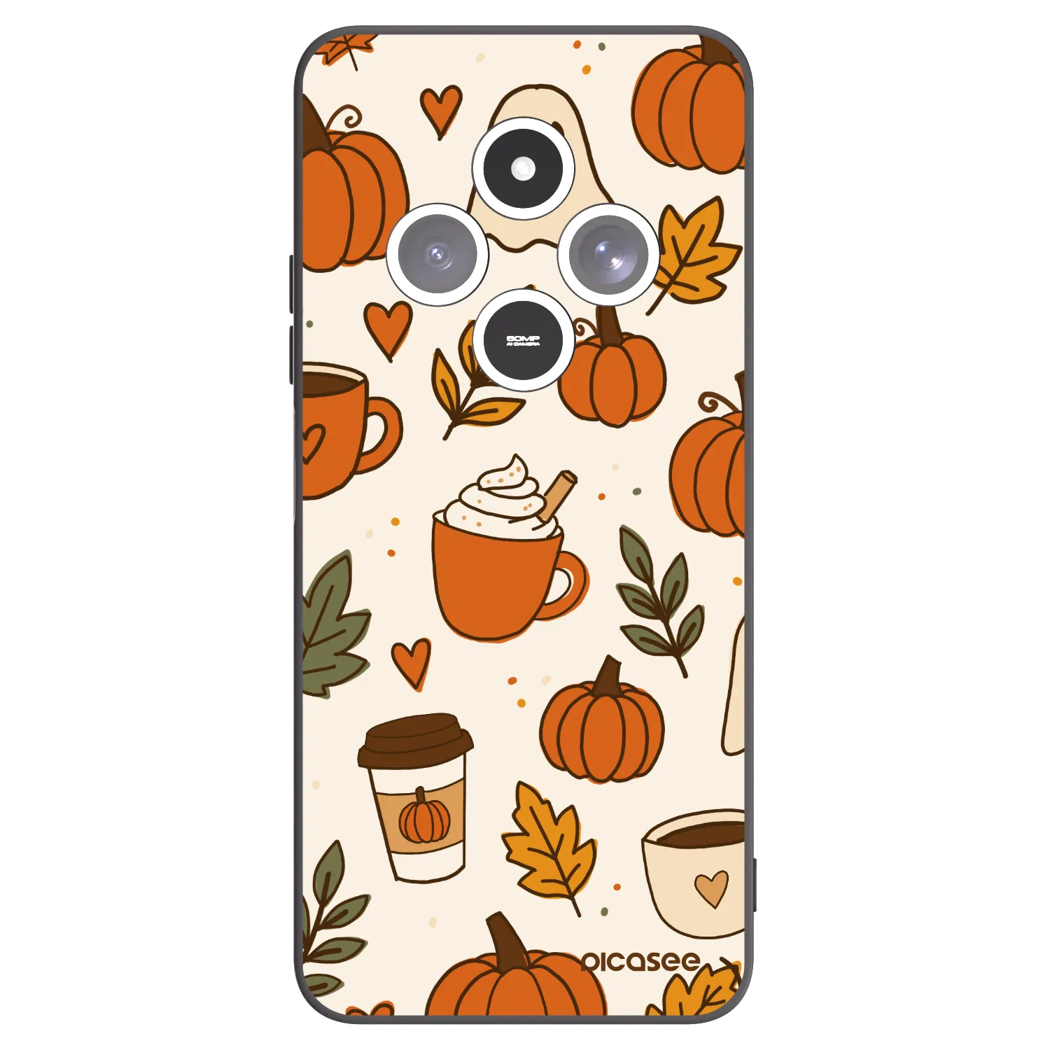 Picasee silikonski črni ovitek za Xiaomi Redmi 14C - Fall vibes