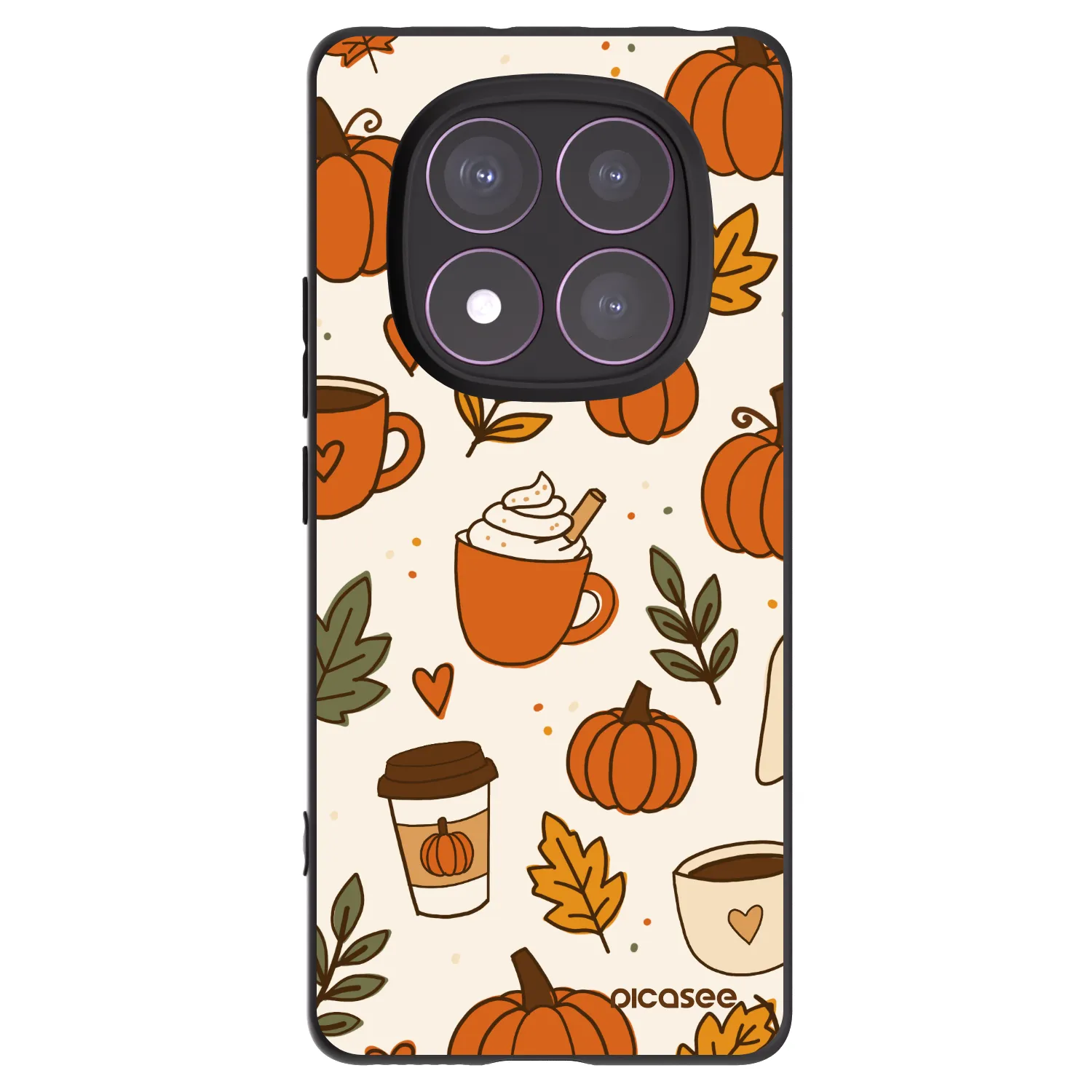 Picasee silikonski črni ovitek za Xiaomi Redmi Note 14 Pro 4G - Fall vibes