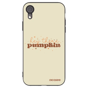 Silikonski črni ovitek za Apple iPhone XR - Hey there pumpkin