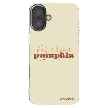 Picasee silikonski prozorni ovitek za Apple iPhone 16 Plus - Hey there pumpkin