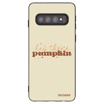 Picasee silikonski črni ovitek za Samsung Galaxy S10 G973 - Hey there pumpkin