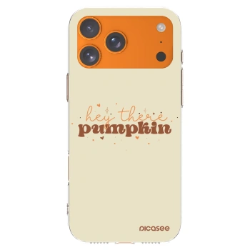 Picasee silikonski prozorni ovitek za Apple iPhone 17 Pro Max - Hey there pumpkin
