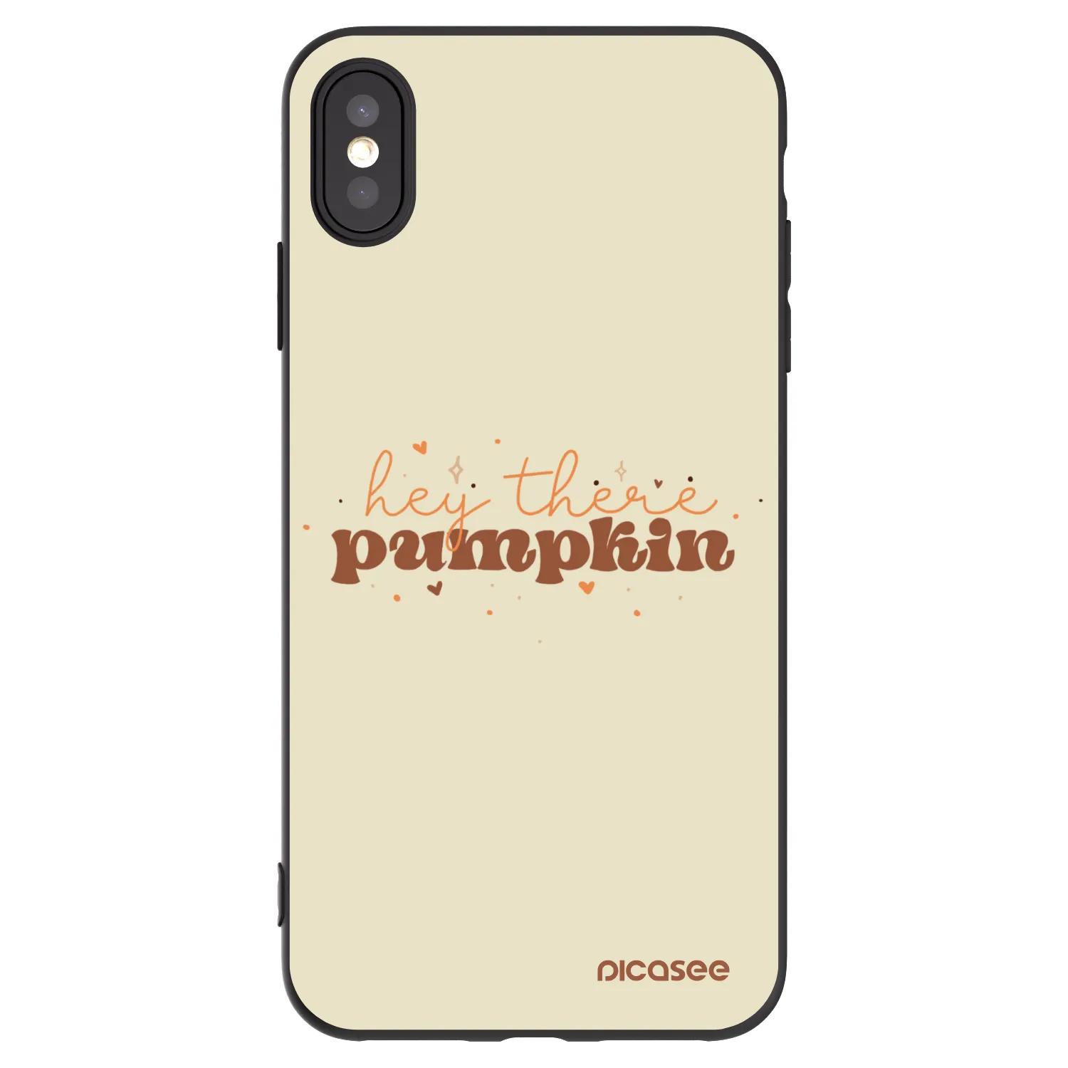 Picasee silikonski črni ovitek za Apple iPhone XS Max - Hey there pumpkin