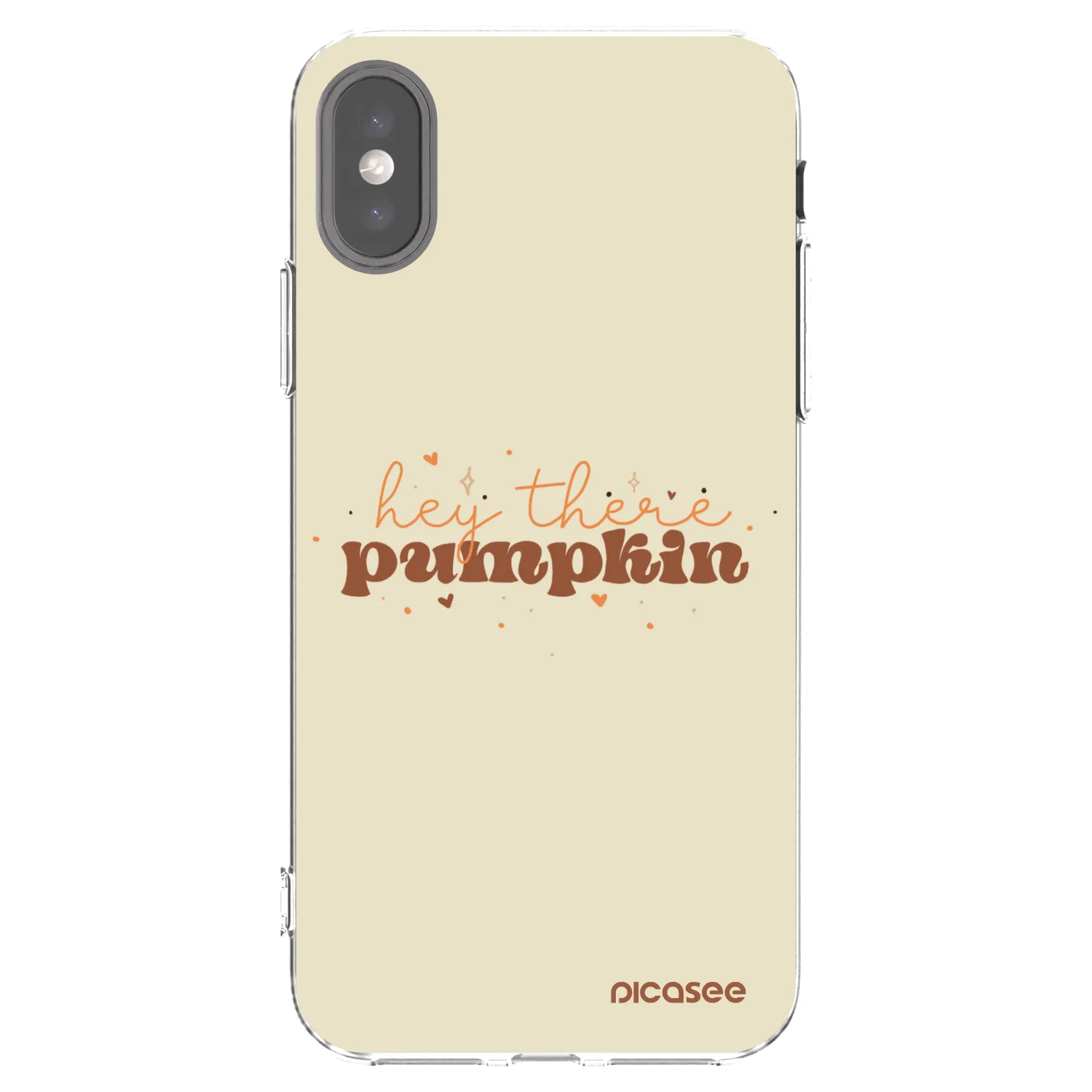 Picasee silikonski prozorni ovitek za Apple iPhone X/XS - Hey there pumpkin
