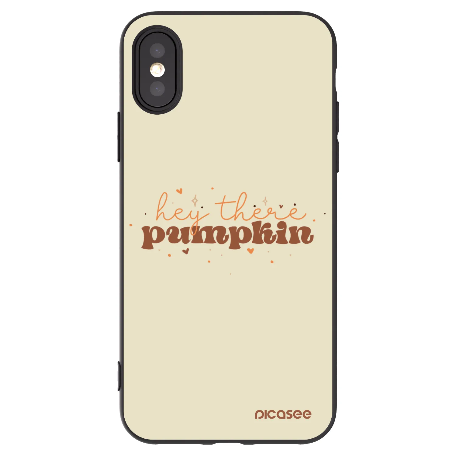 Picasee silikonski črni ovitek za Apple iPhone X/XS - Hey there pumpkin