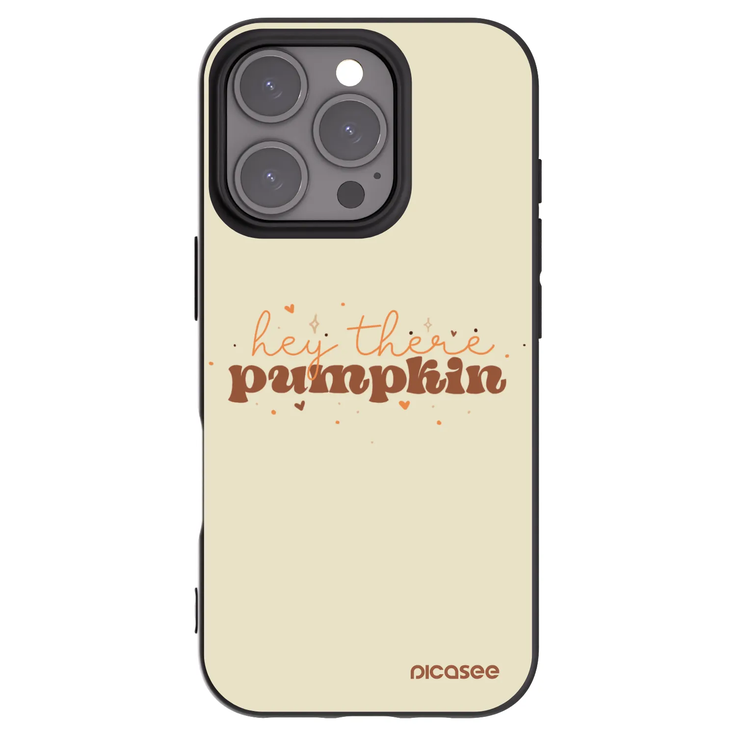 Picasee silikonski črni ovitek za Apple iPhone 16 Pro - Hey there pumpkin