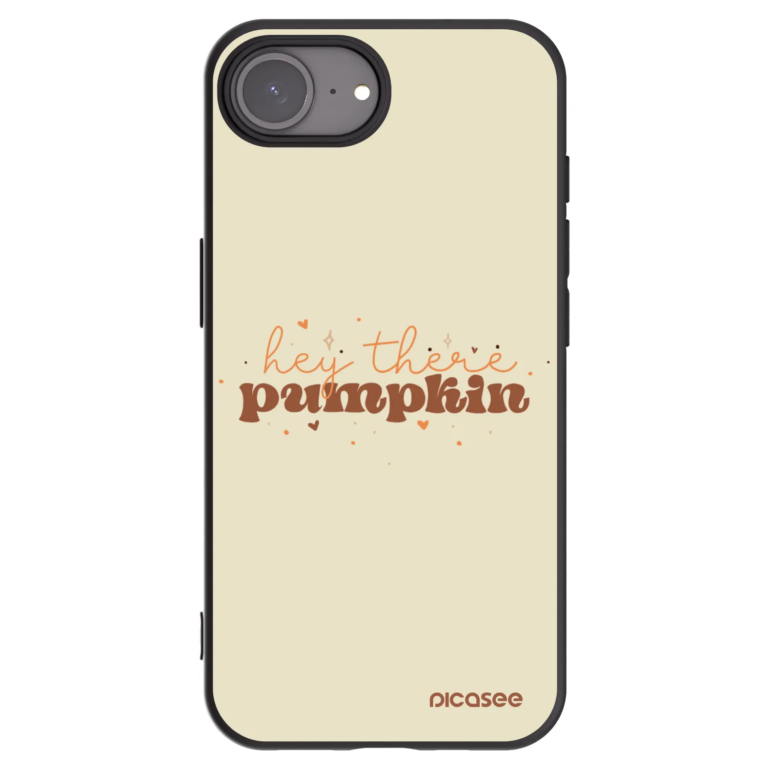Picasee silikonski črni ovitek za Apple iPhone 16e - Hey there pumpkin