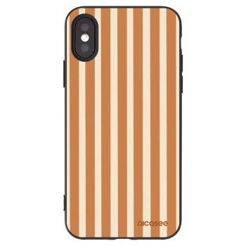 Picasee silikonski črni ovitek za Apple iPhone X/XS - Orange lines