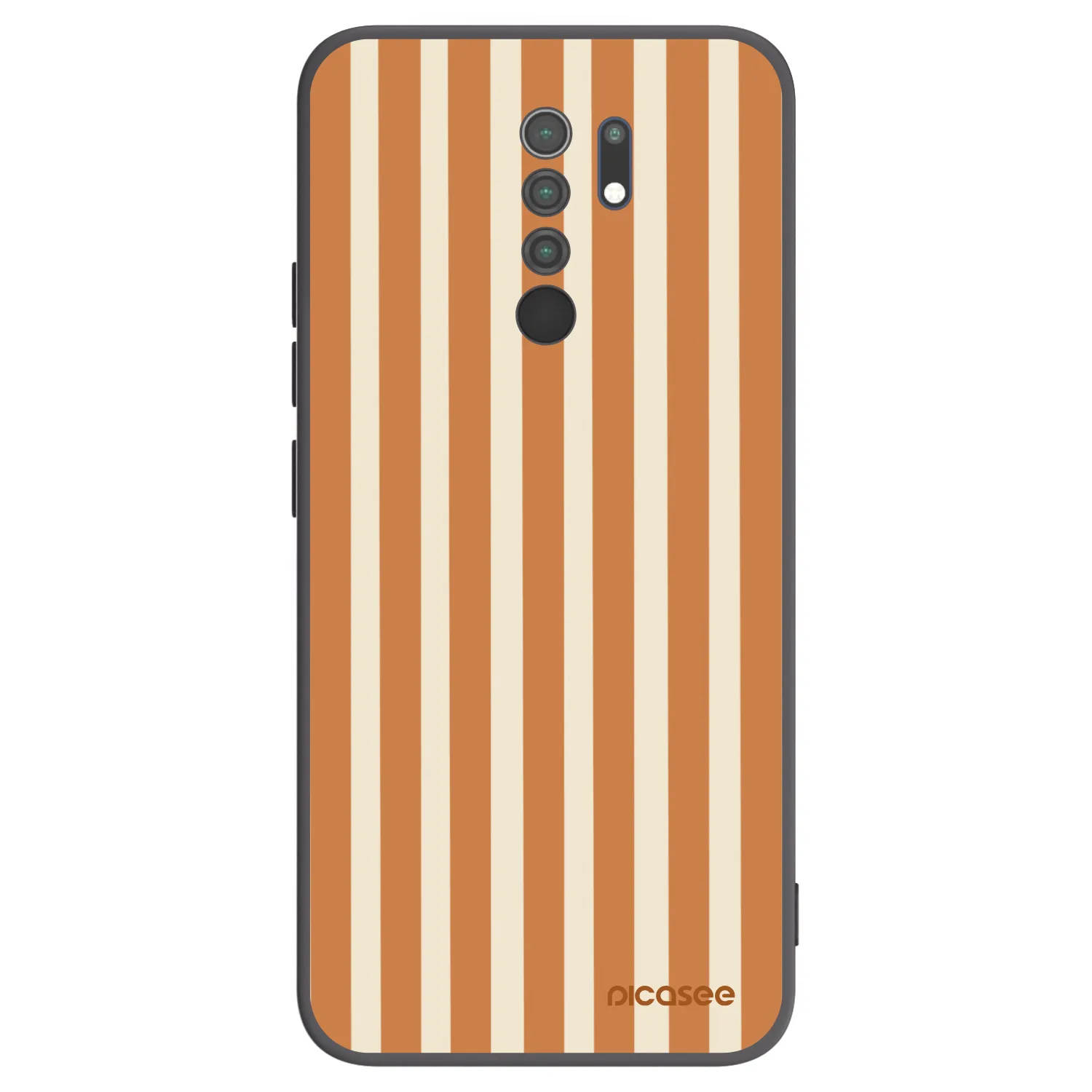 Picasee silikonski črni ovitek za Xiaomi Redmi 9 - Orange lines