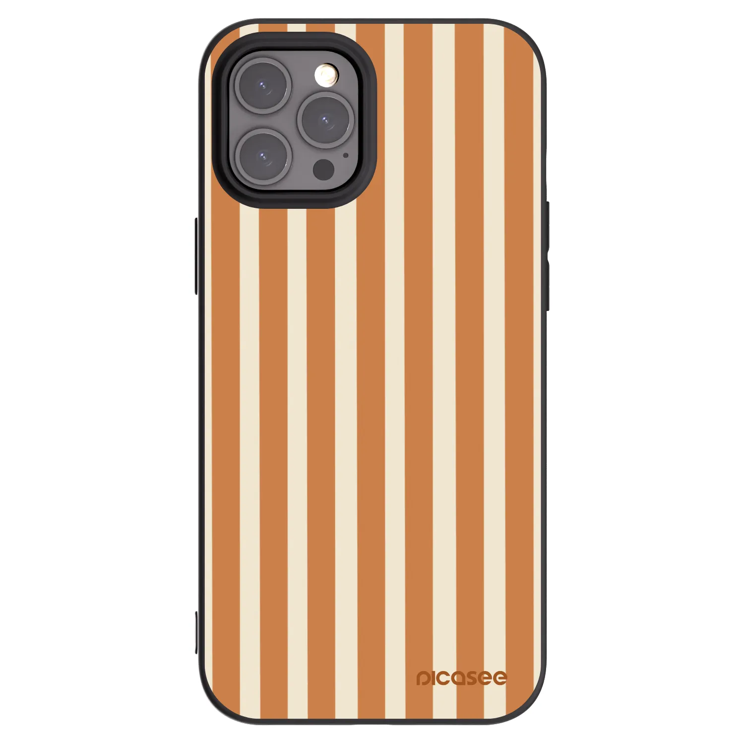 Picasee silikonski črni ovitek za Apple iPhone 12 Pro Max - Orange lines