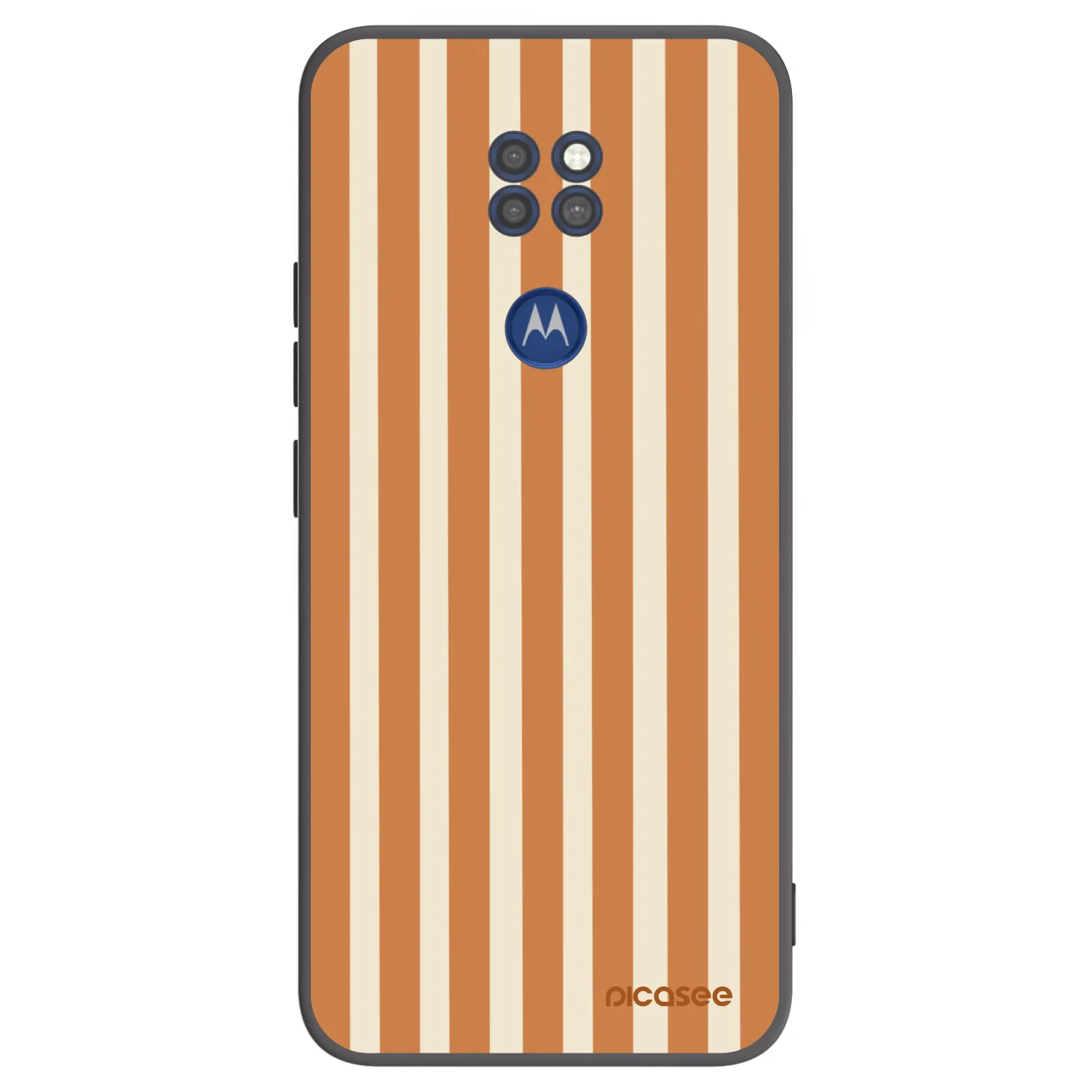 Picasee silikonski črni ovitek za Motorola Moto G9 Play - Orange lines