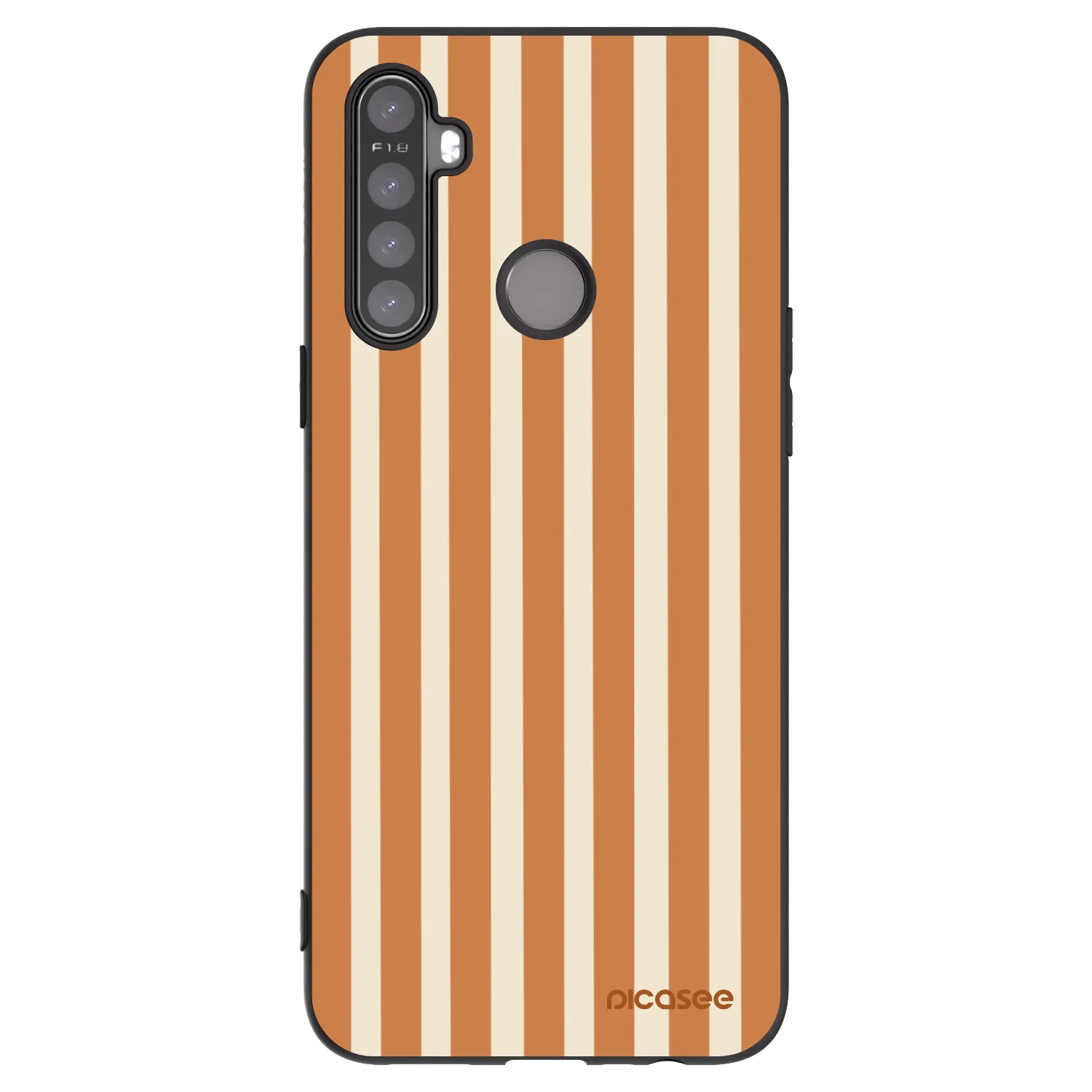 Picasee silikonski črni ovitek za Realme 6i - Orange lines