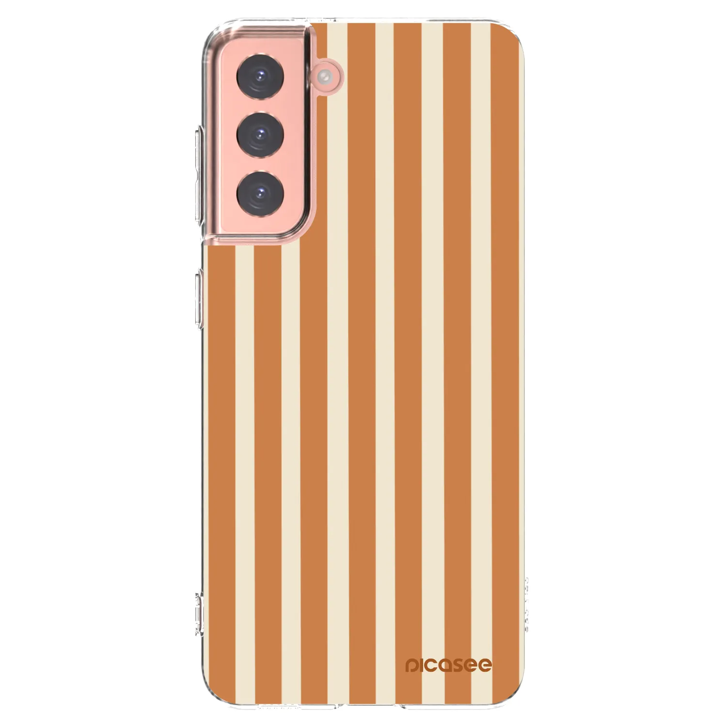 Picasee silikonski prozorni ovitek za Samsung Galaxy S21 5G G991B - Orange lines