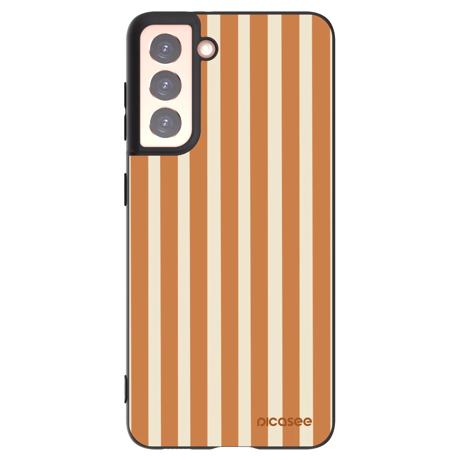 Picasee silikonski črni ovitek za Samsung Galaxy S21 5G G991B - Orange lines