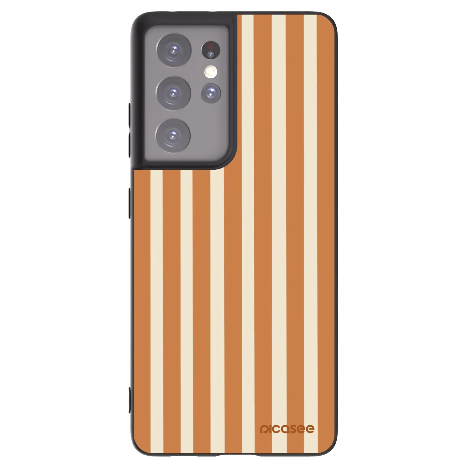 Picasee silikonski črni ovitek za Samsung Galaxy S21 Ultra 5G G998B - Orange lines