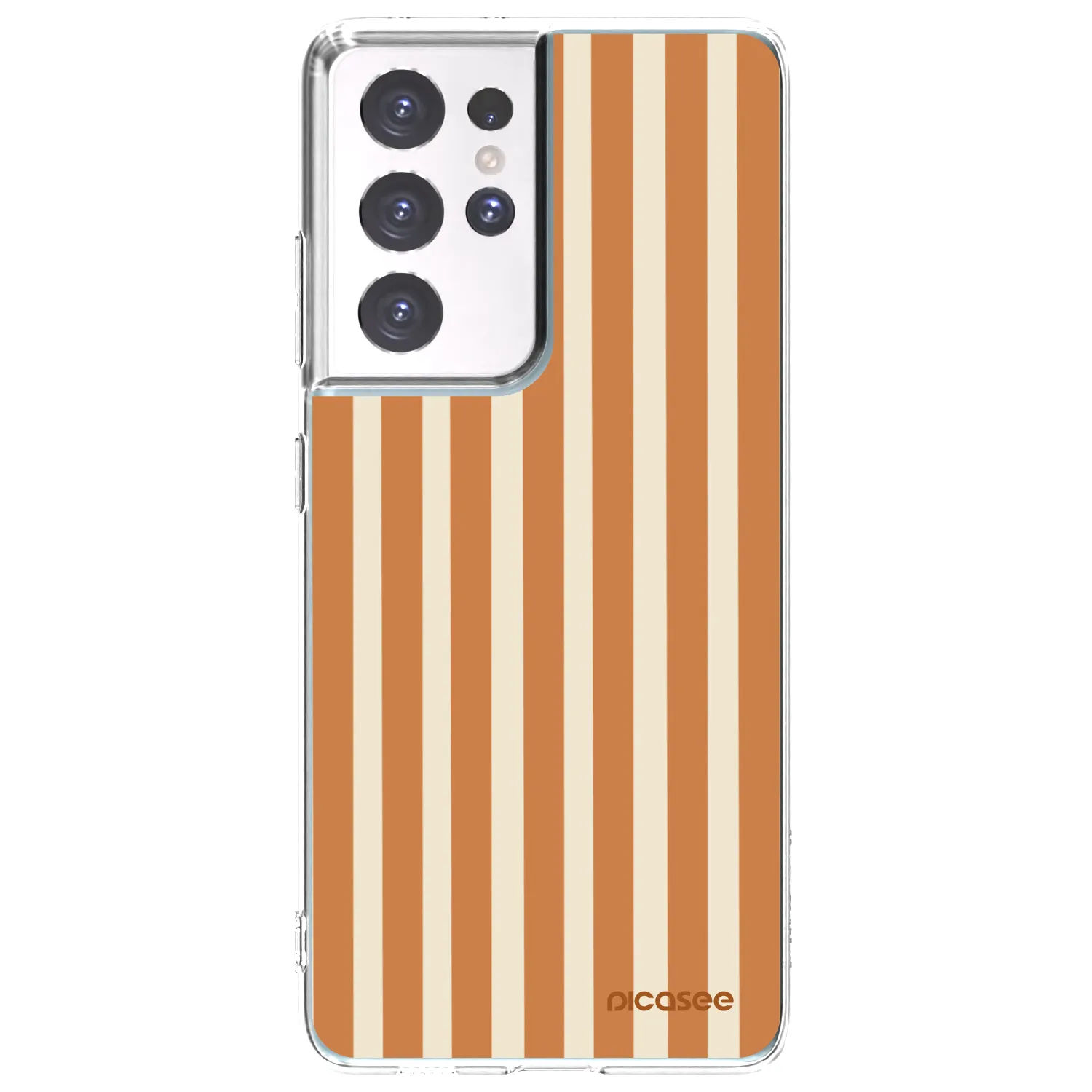 Picasee silikonski prozorni ovitek za Samsung Galaxy S21 Ultra 5G G998B - Orange lines