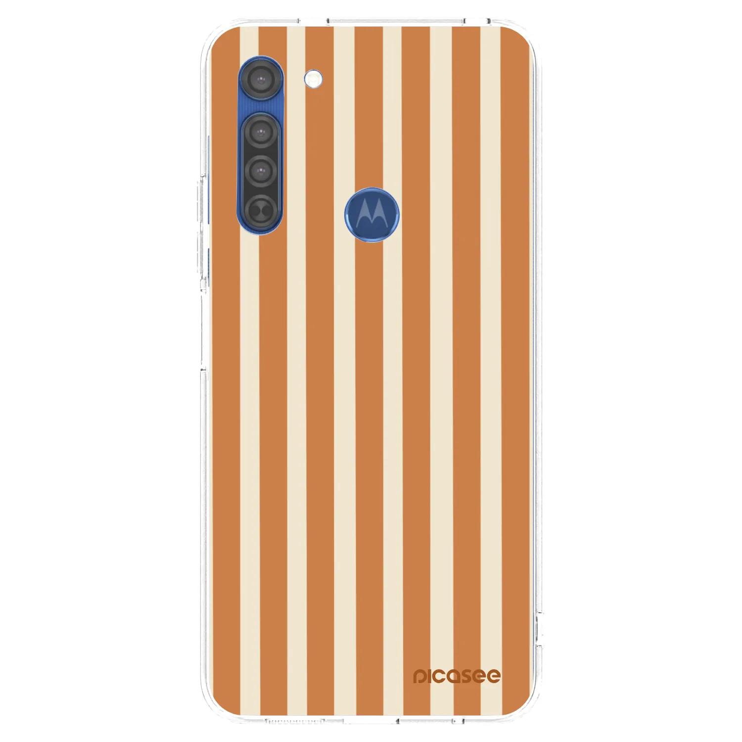 Picasee silikonski prozorni ovitek za Motorola Moto G8 - Orange lines