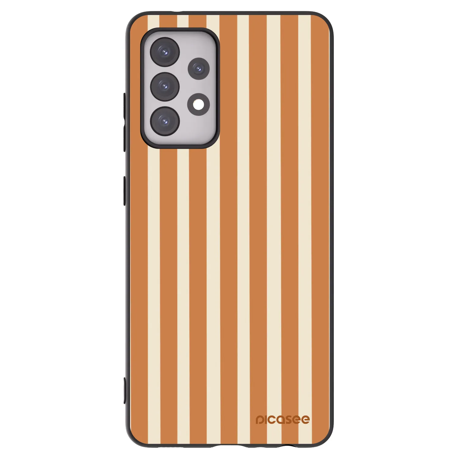 Picasee silikonski črni ovitek za Samsung Galaxy A52 5G A525F - Orange lines