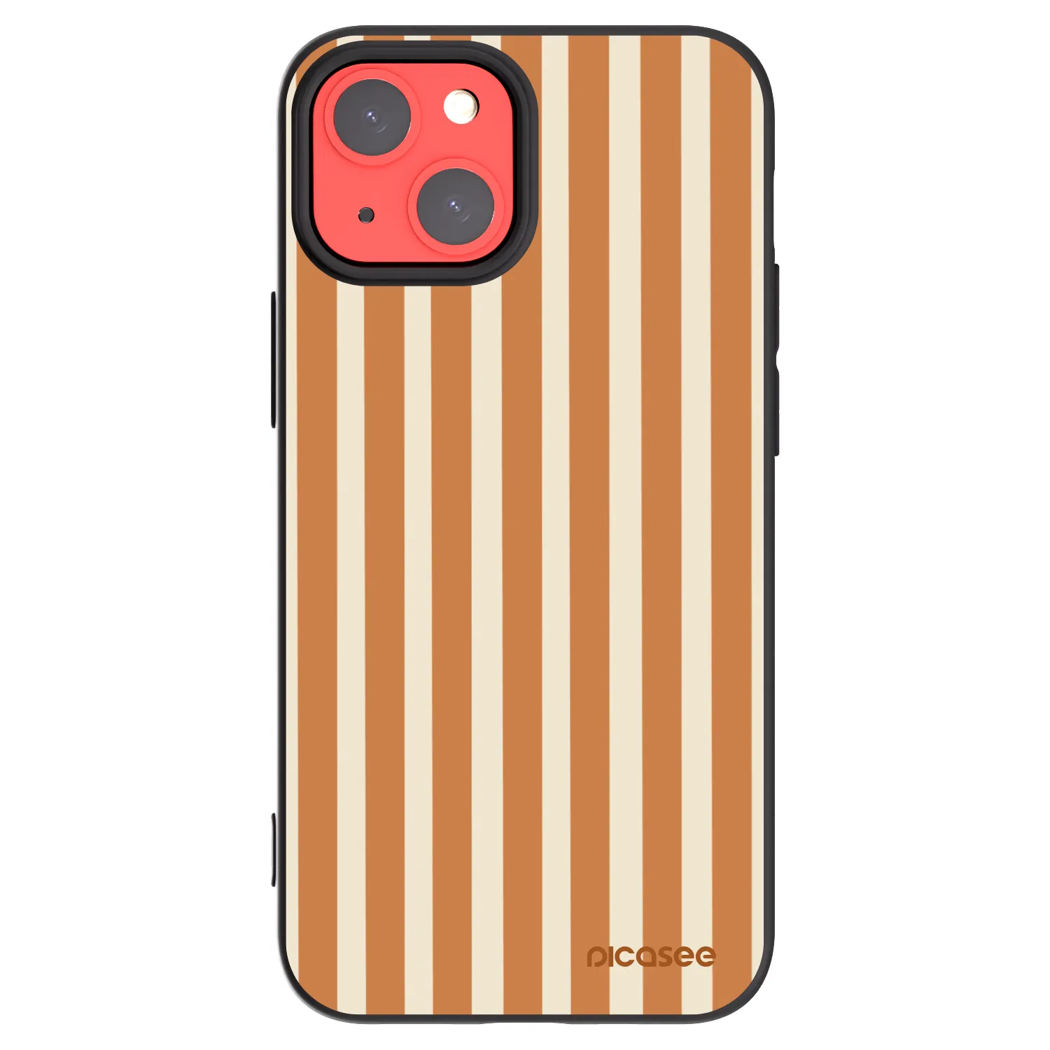 Picasee silikonski črni ovitek za Apple iPhone 13 mini - Orange lines
