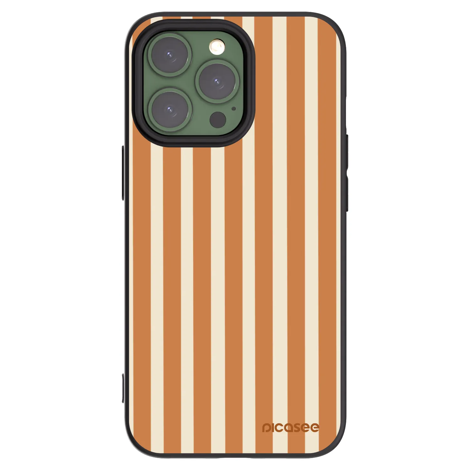 Picasee silikonski črni ovitek za Apple iPhone 13 Pro - Orange lines