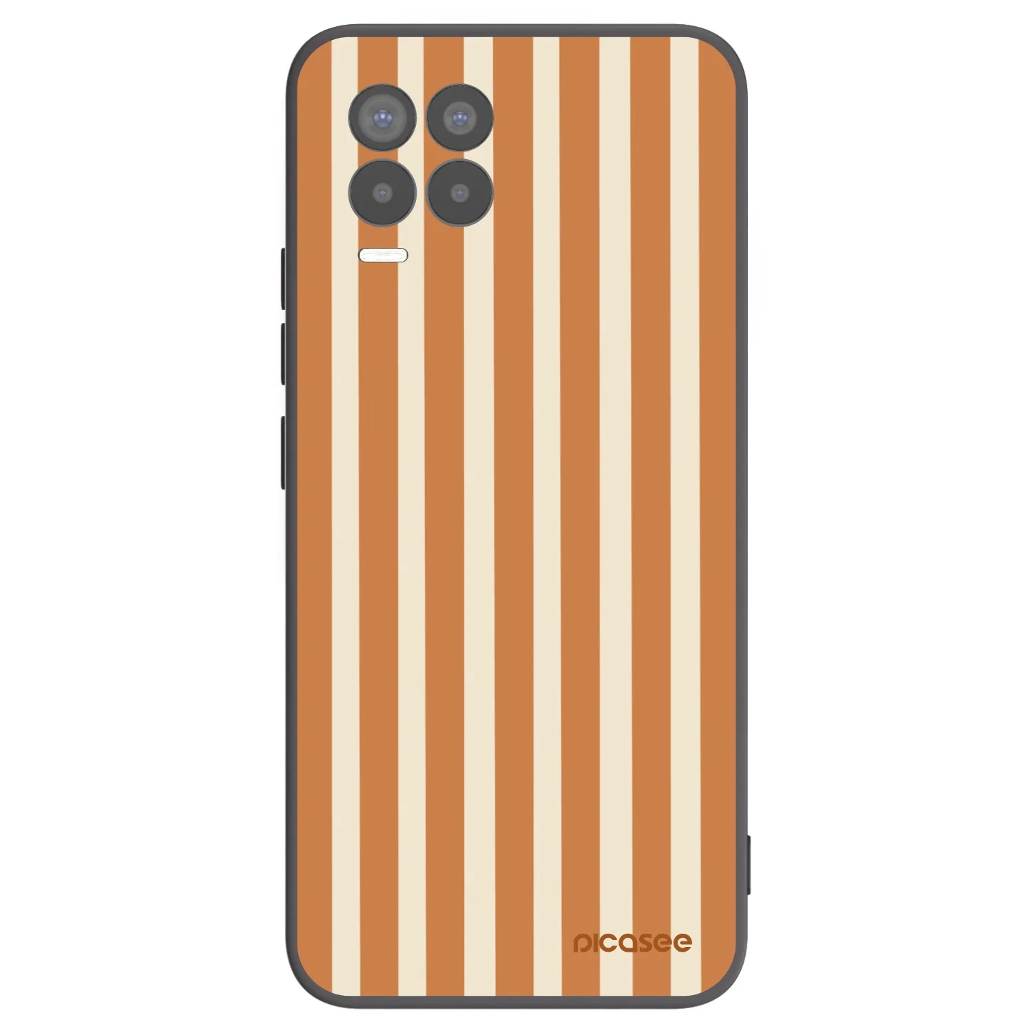 Picasee silikonski črni ovitek za Realme 8 4G - Orange lines