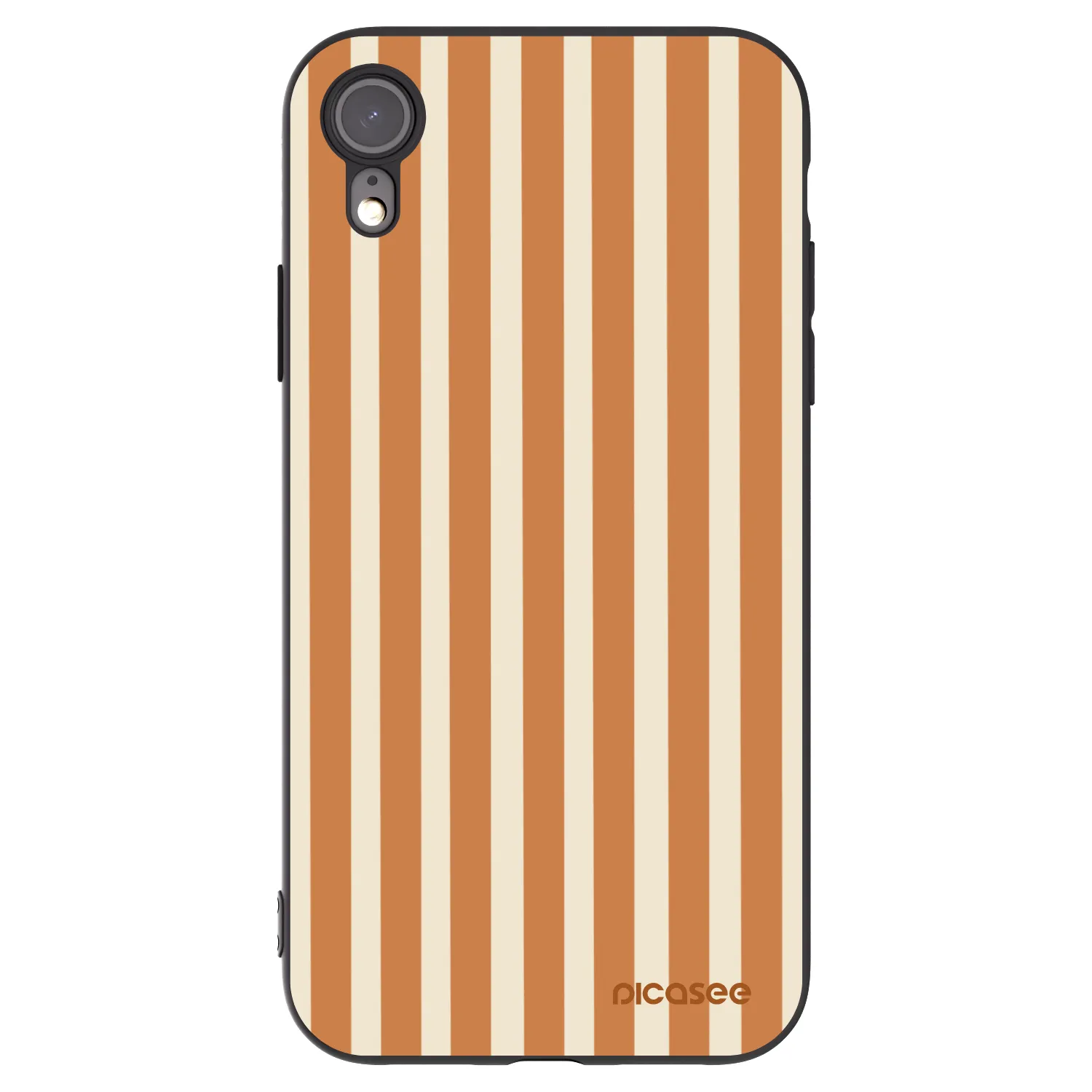 Picasee silikonski črni ovitek za Apple iPhone XR - Orange lines