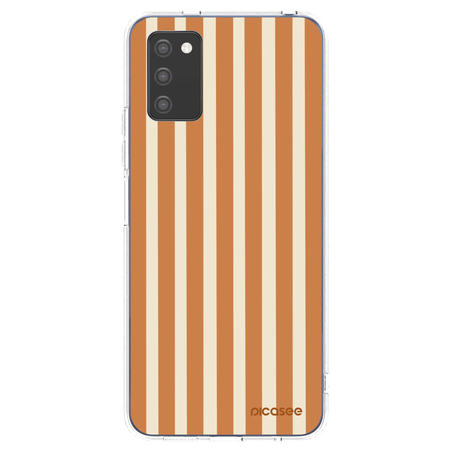 Picasee silikonski prozorni ovitek za Samsung Galaxy A02s A025G - Orange lines