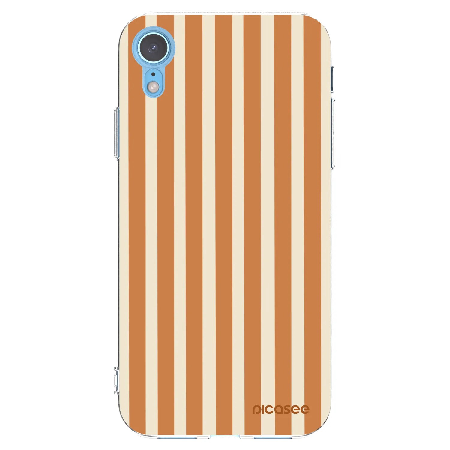 Picasee silikonski prozorni ovitek za Apple iPhone XR - Orange lines