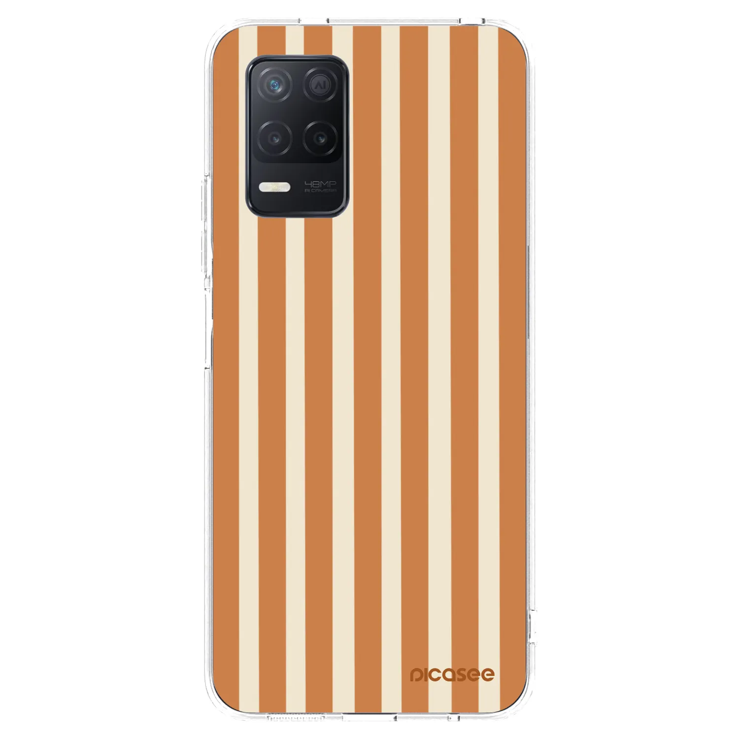 Picasee silikonski prozorni ovitek za Realme 8 5G - Orange lines