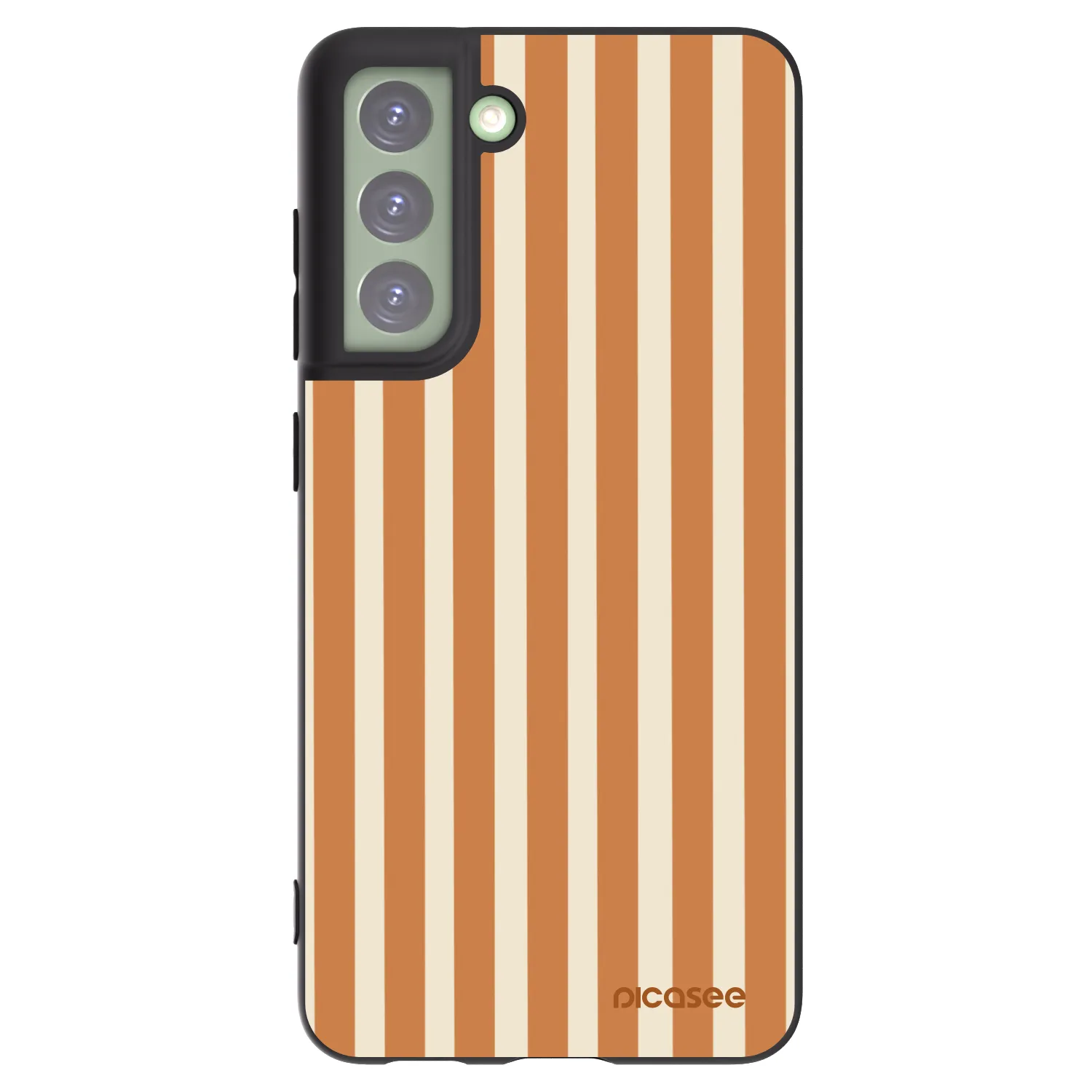Picasee silikonski črni ovitek za Samsung Galaxy S21 FE 5G - Orange lines